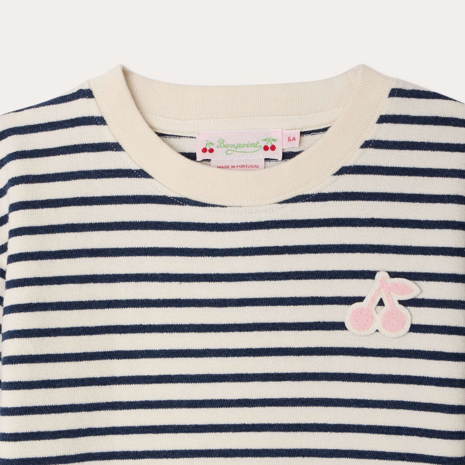 Girls Blue Stripes Cotton T-Shirt