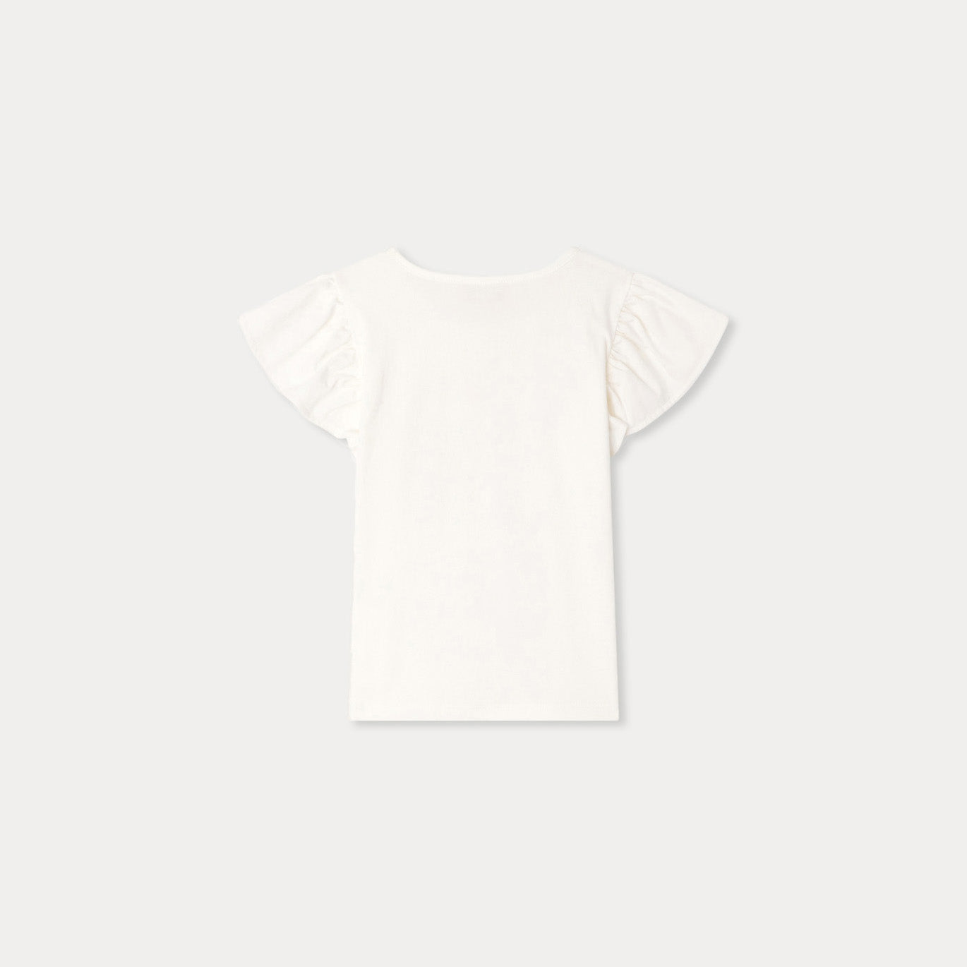 Girls White Cotton T-Shirt