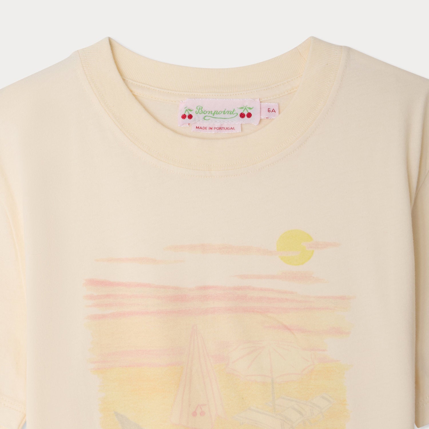 Girls Ivory Printed Cotton T-Shirt