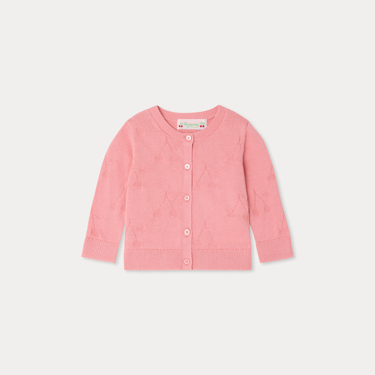 Baby Girls Pink Cotton Cardigan