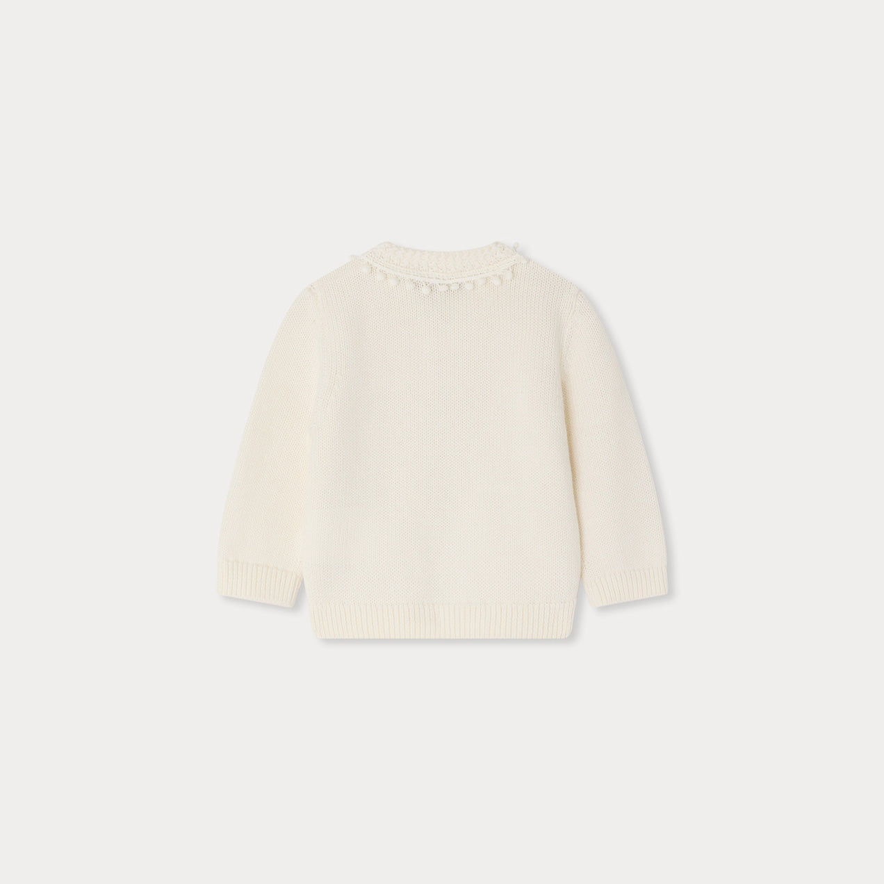 Baby Girls White Cotton Cardigan