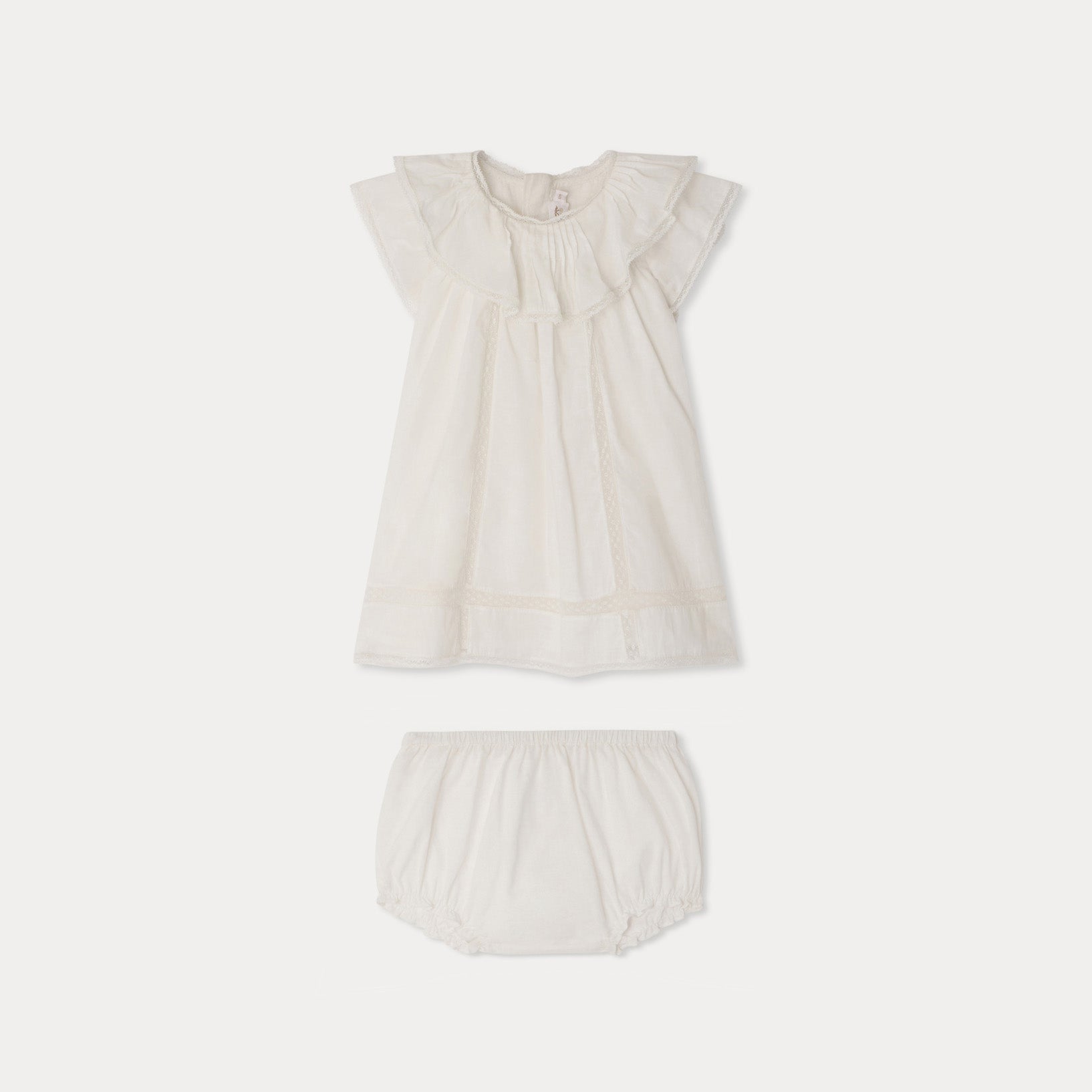Baby Girls White Cotton Dress Set