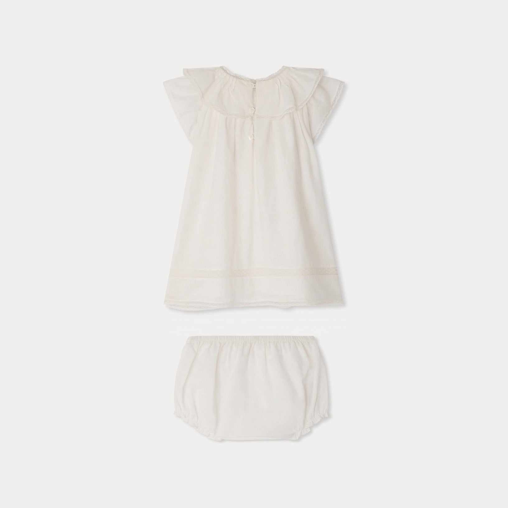 Baby Girls White Cotton Dress Set