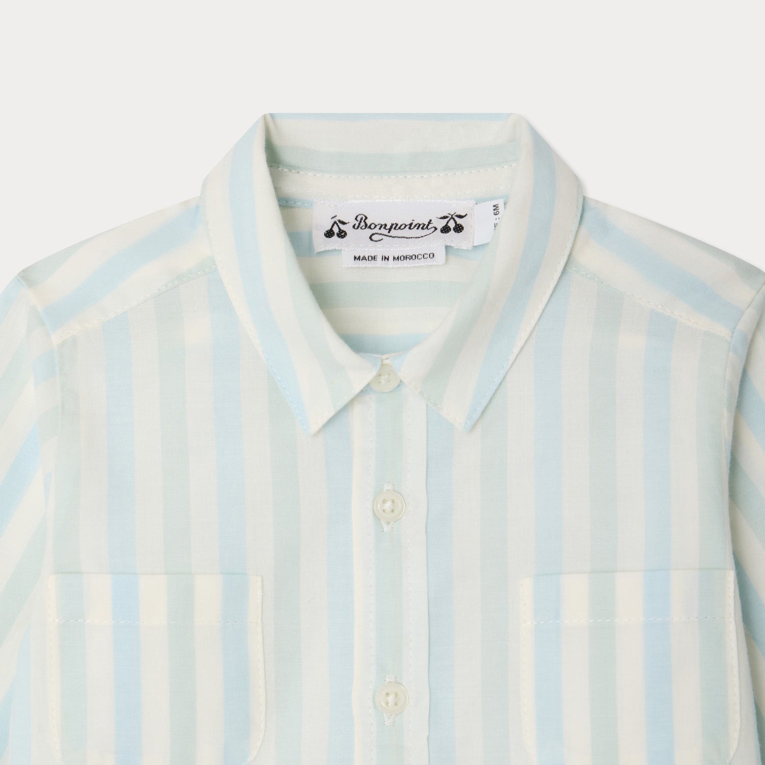 Baby Boys Blue & Green Stripes Cotton Shirt