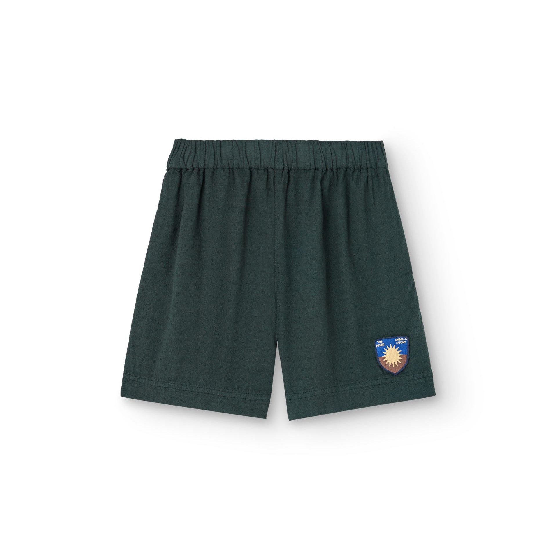 Boys & Girls Dark Green Cotton Shorts