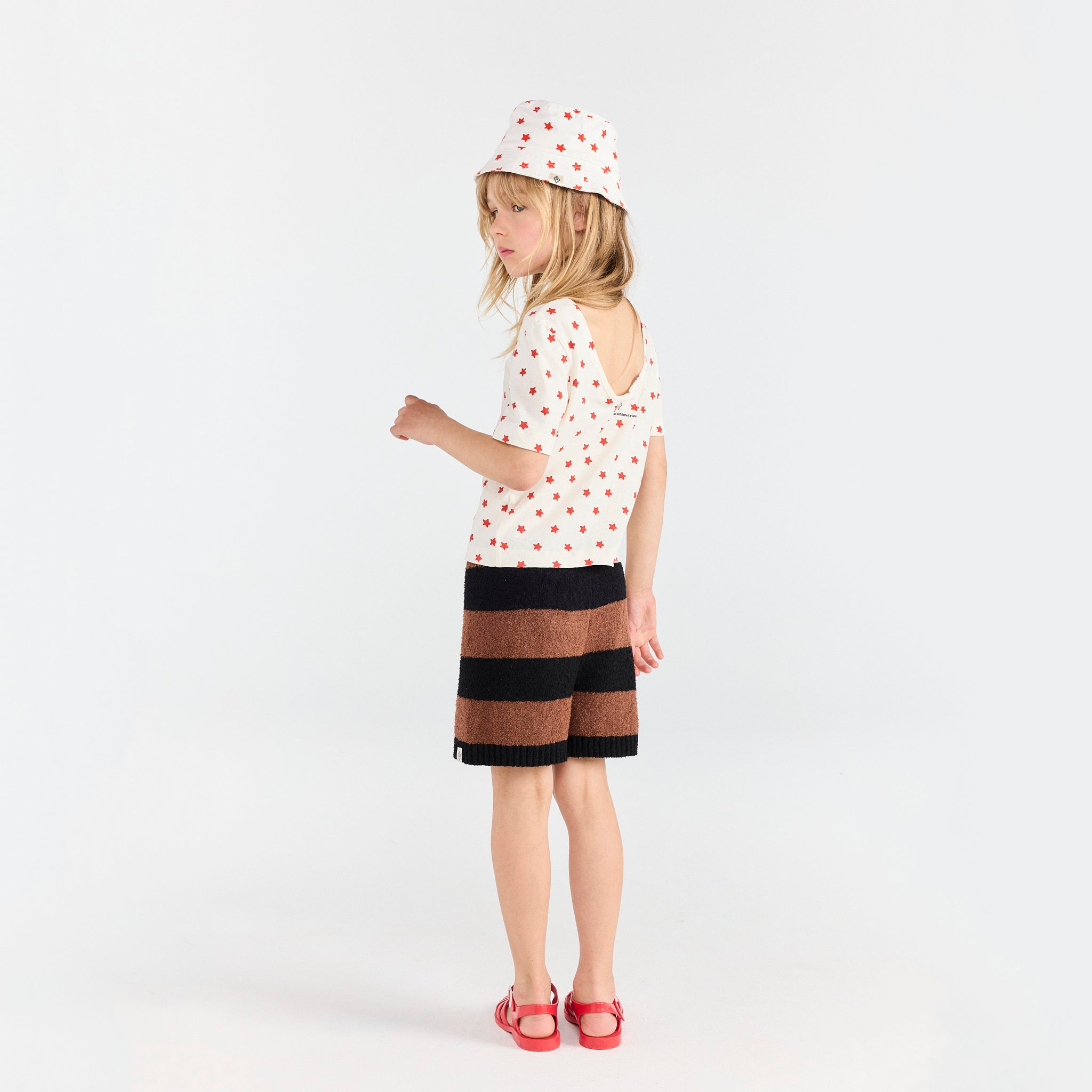 Boys & Girls Brown Stripes Cotton Shorts