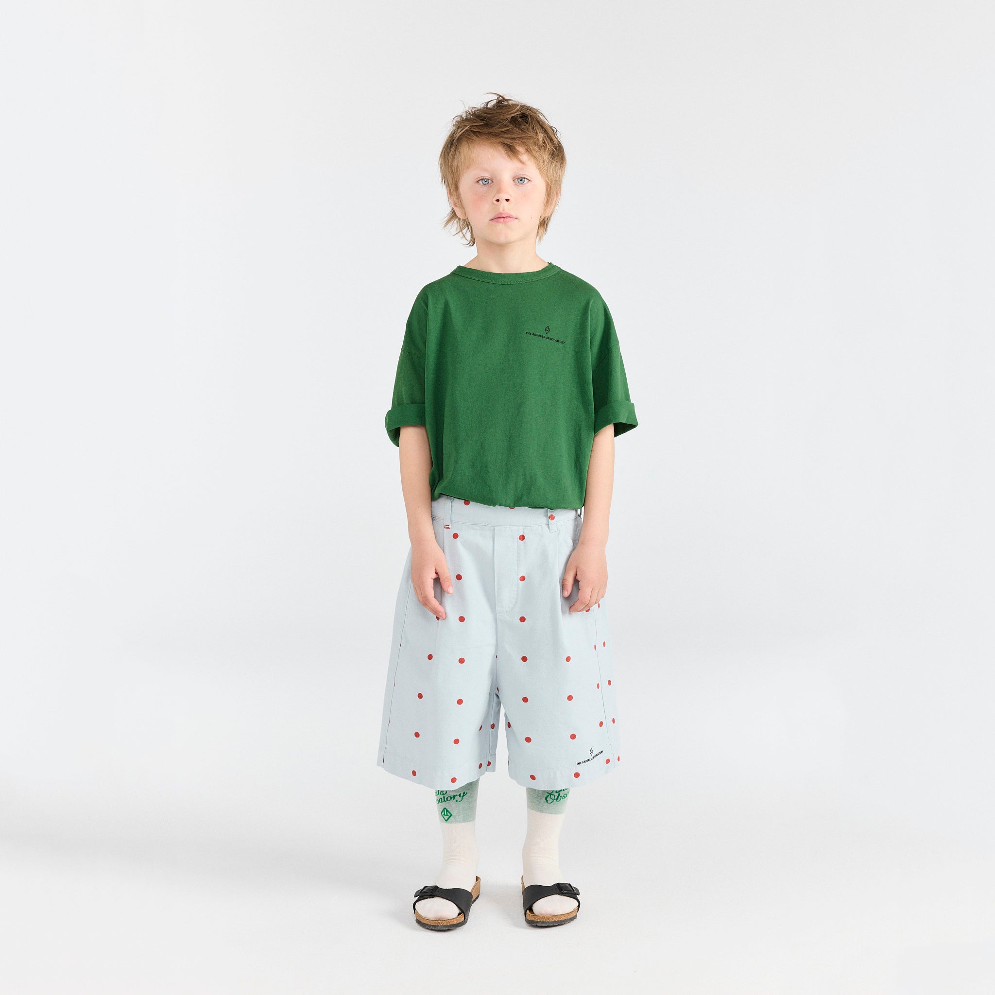 Boys & Girls Green Cotton T-Shirt