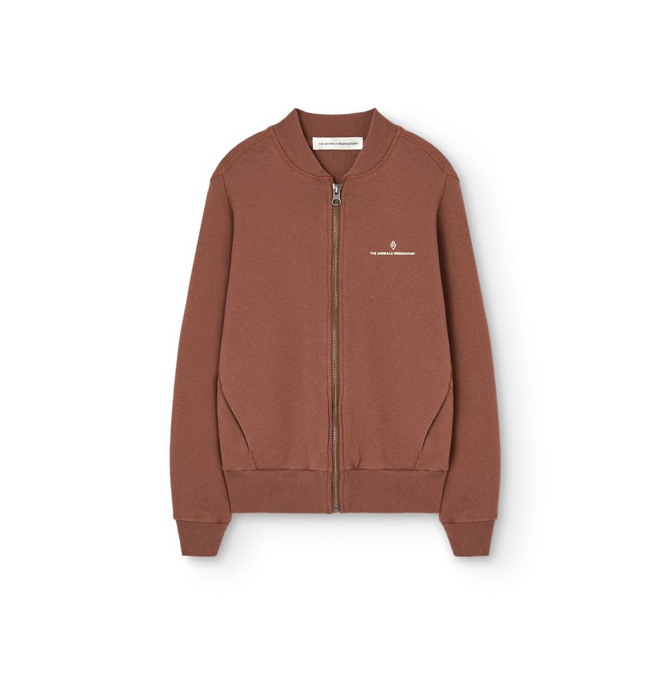 Boys & Girls Brown Cotton Zip-Up Jacket