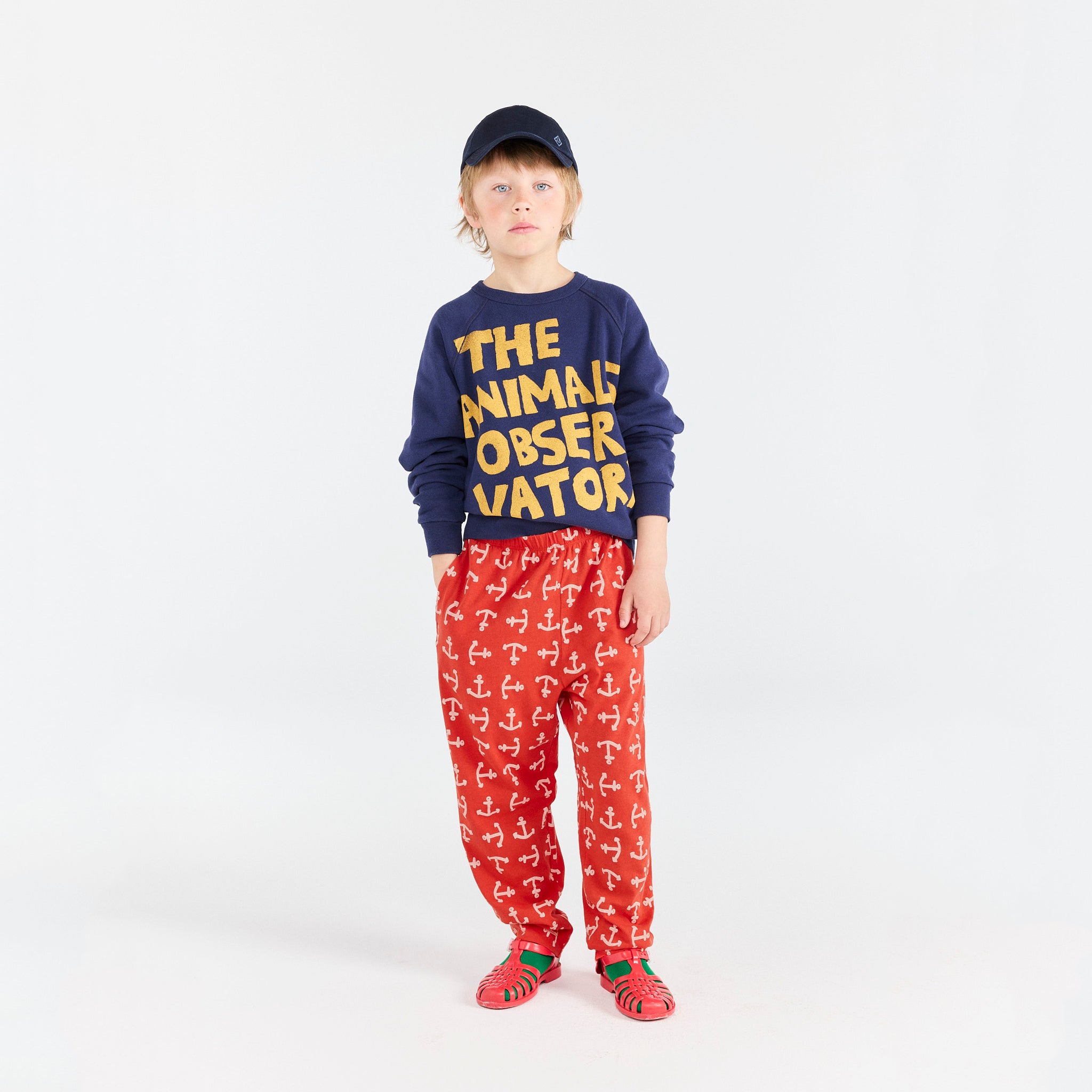 Boys & Girls Dark Blue Logo Cotton Sweatshirt