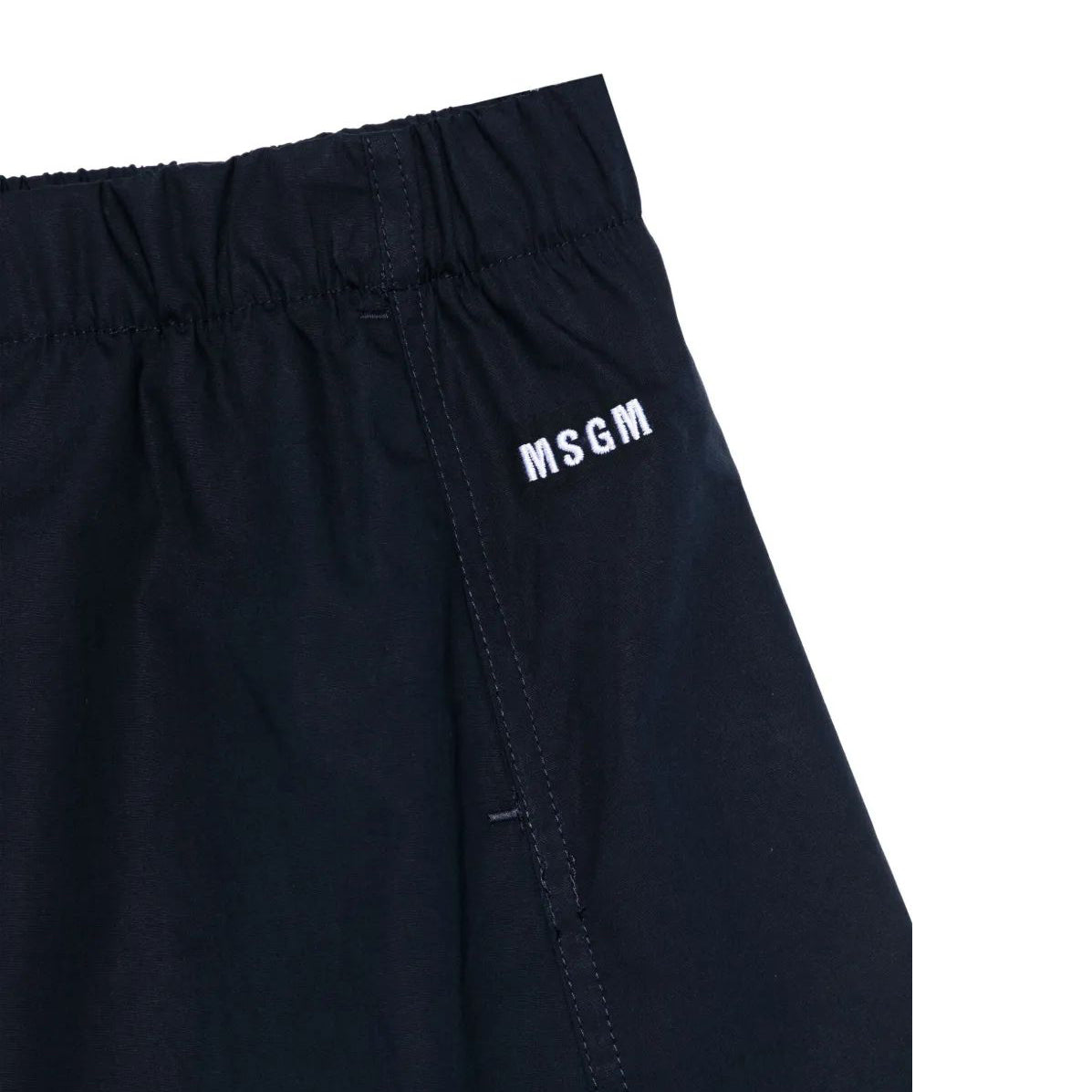 Girls Dark Blue Embroidered Logo Cotton Skirt