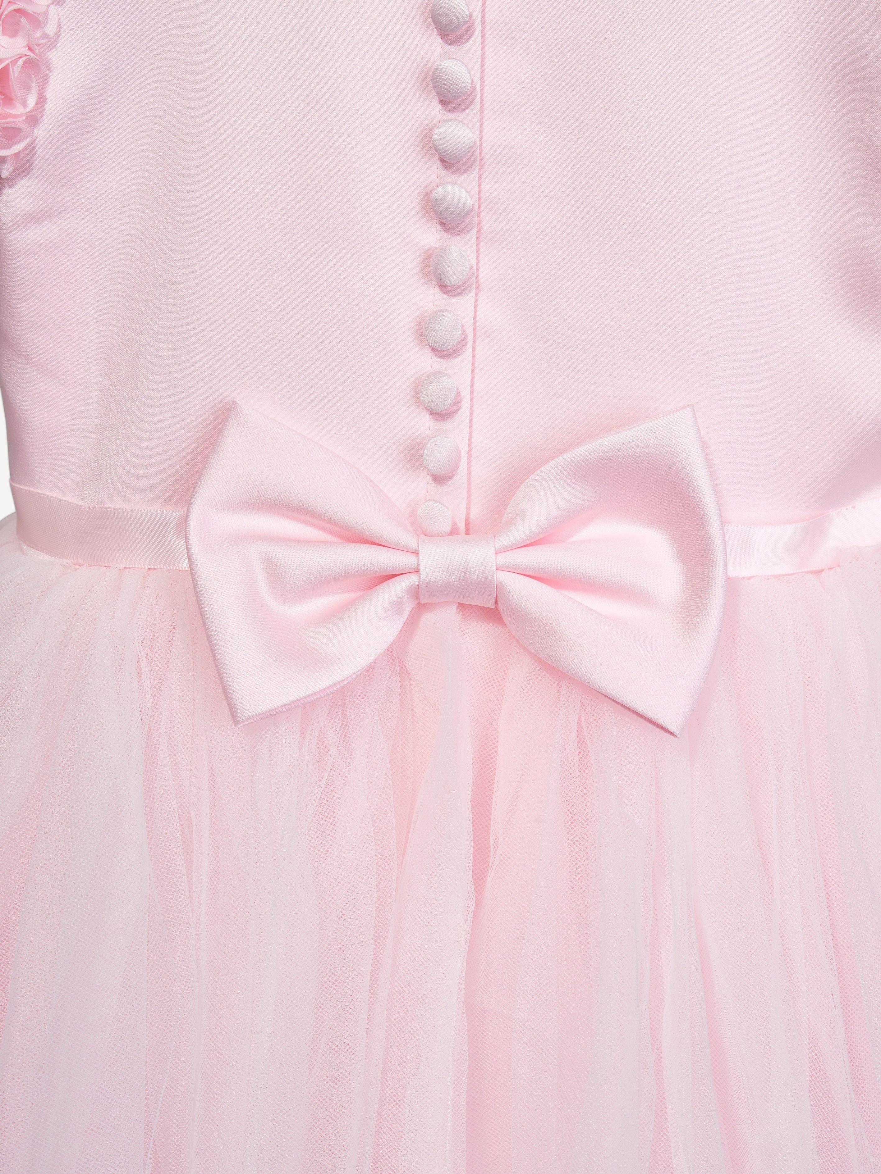 Sarah Louise Girls Ceremonial Ballerina Length Dress in Pink