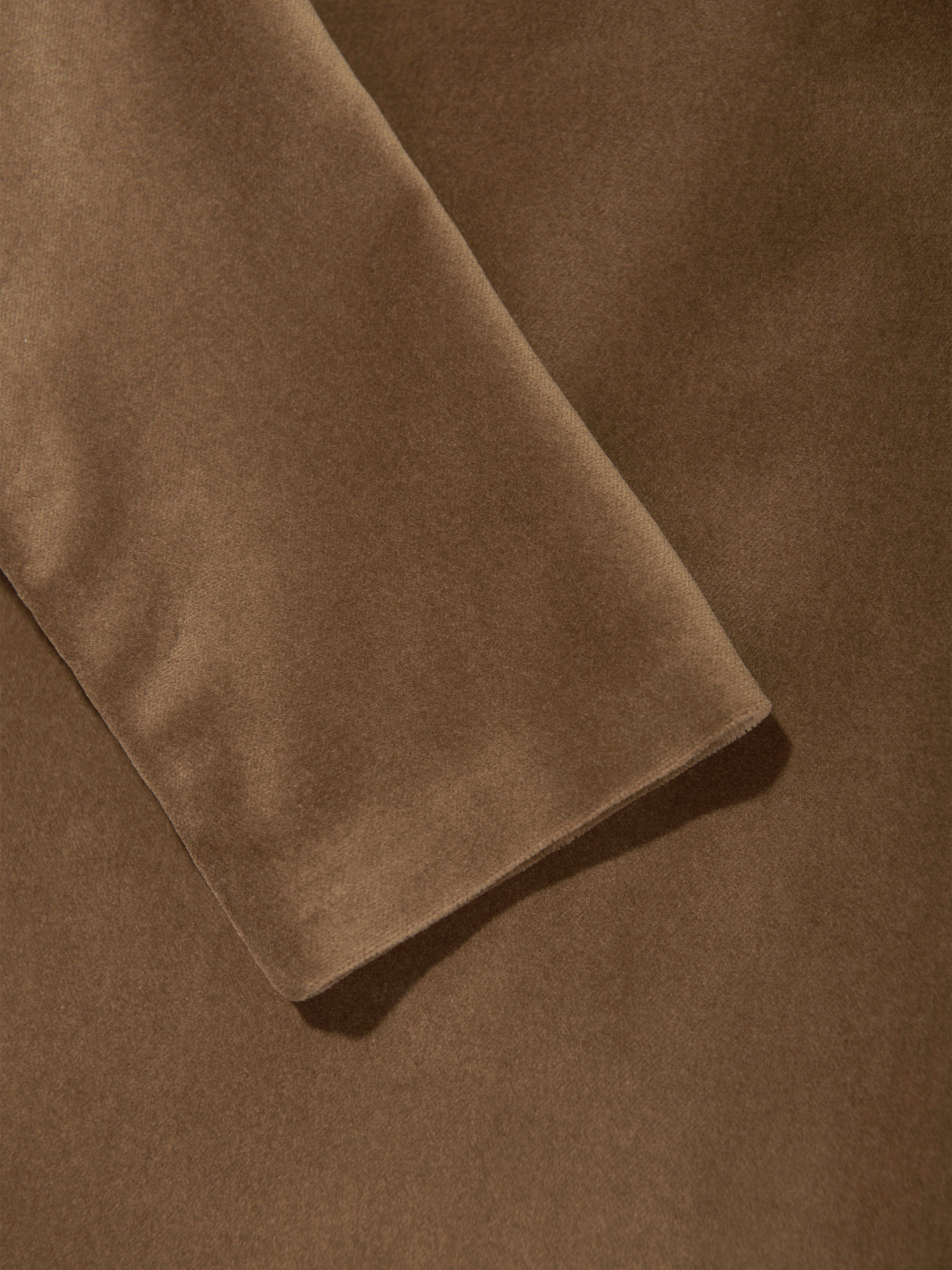 Girls Velvet Smocked Dress in Brown
