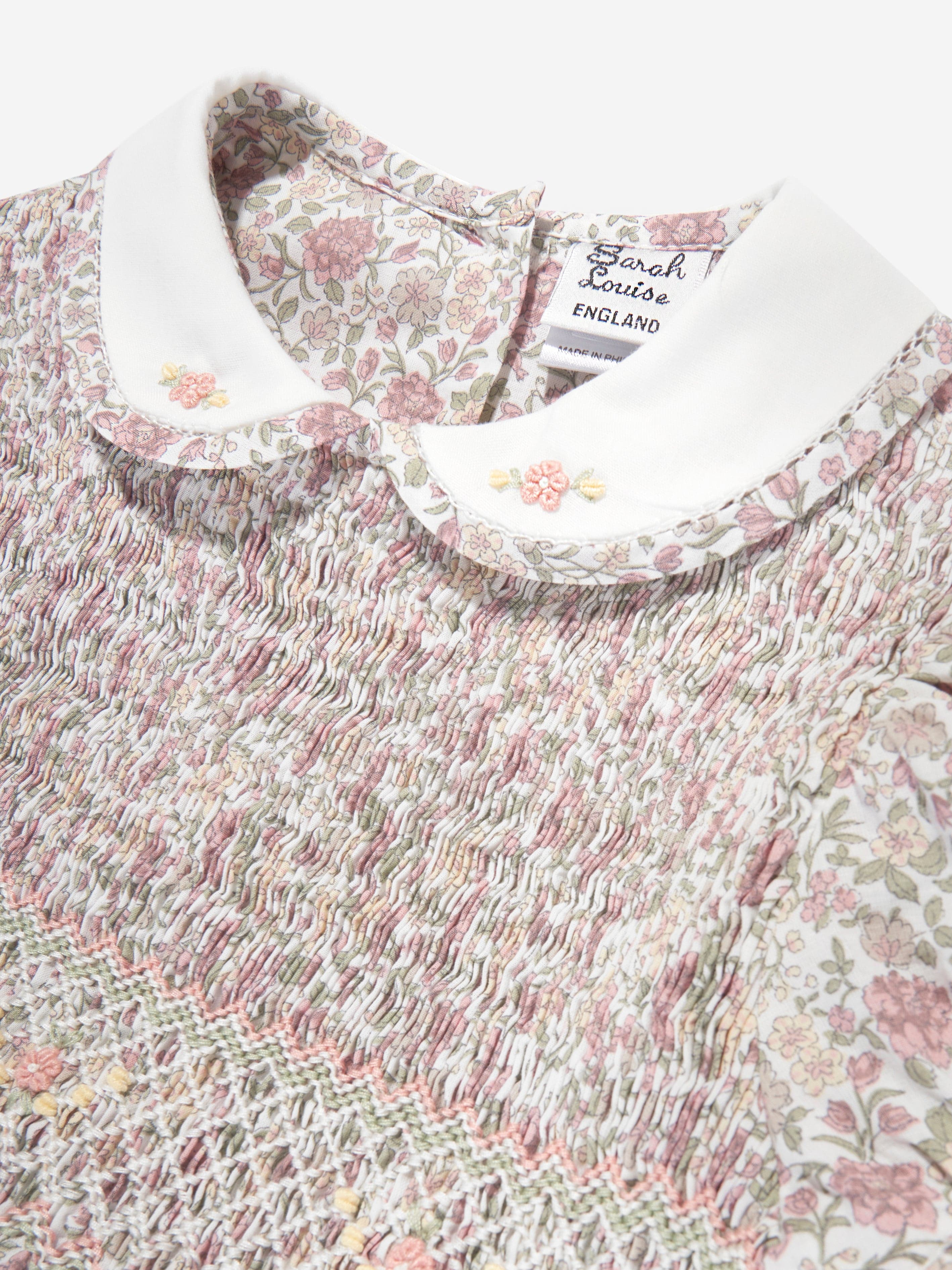 Sarah Louise Girls Floral Cotton Dress in Multicolour