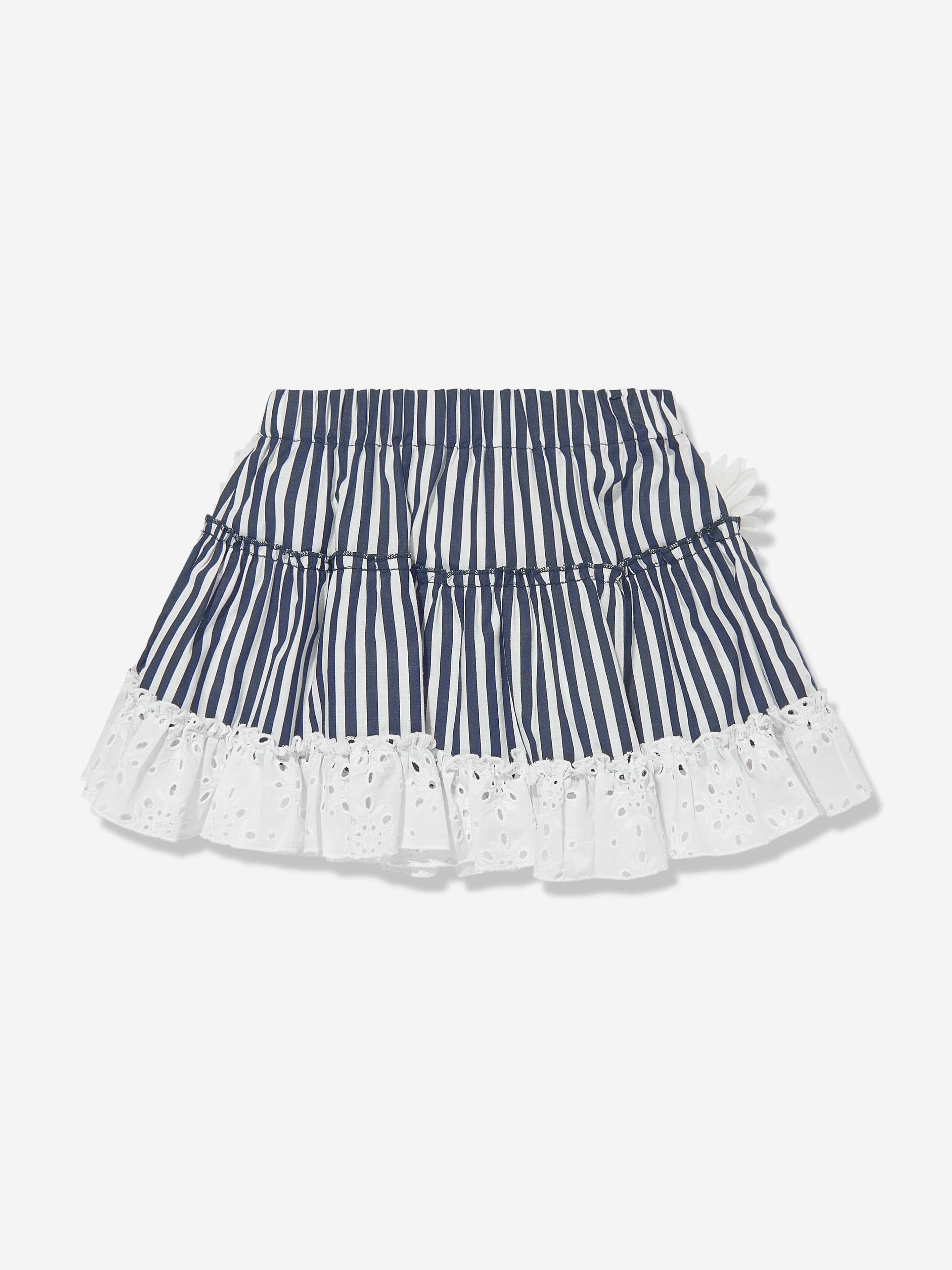 Selini Action Girls Striped Flower Skirt in Blue