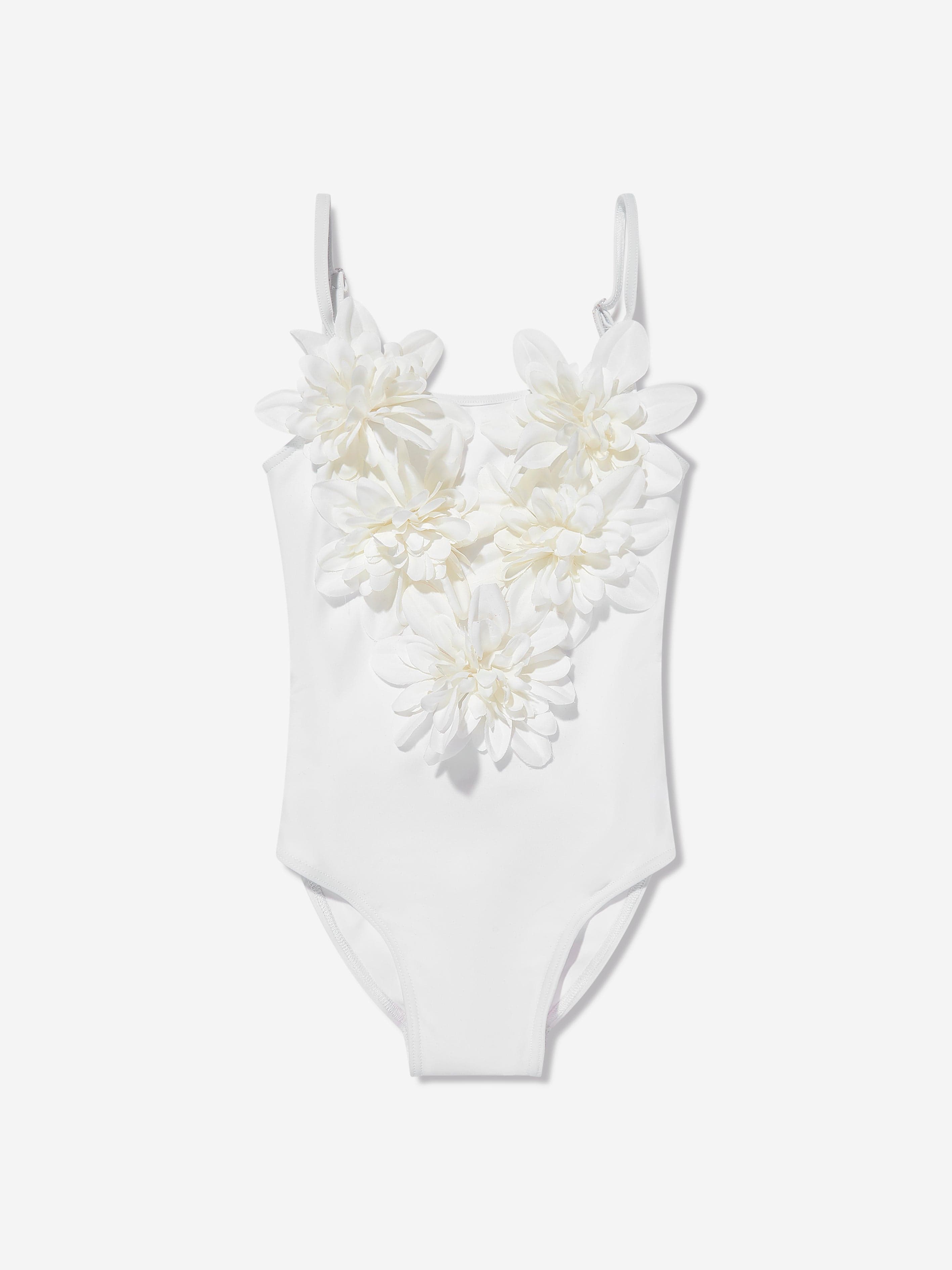 Selini Action Girls Flower Swimsuit in White