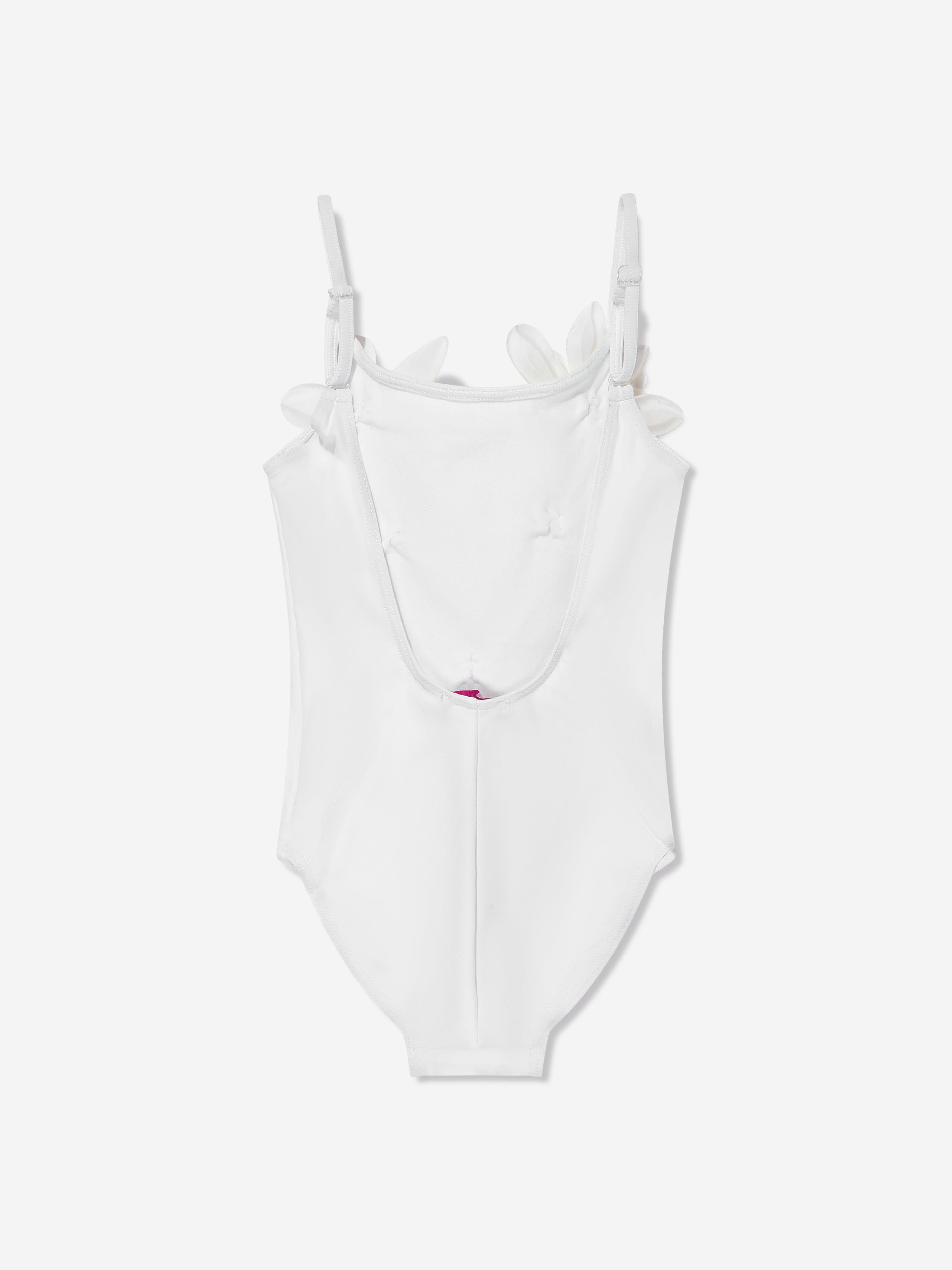 Selini Action Girls Flower Swimsuit in White