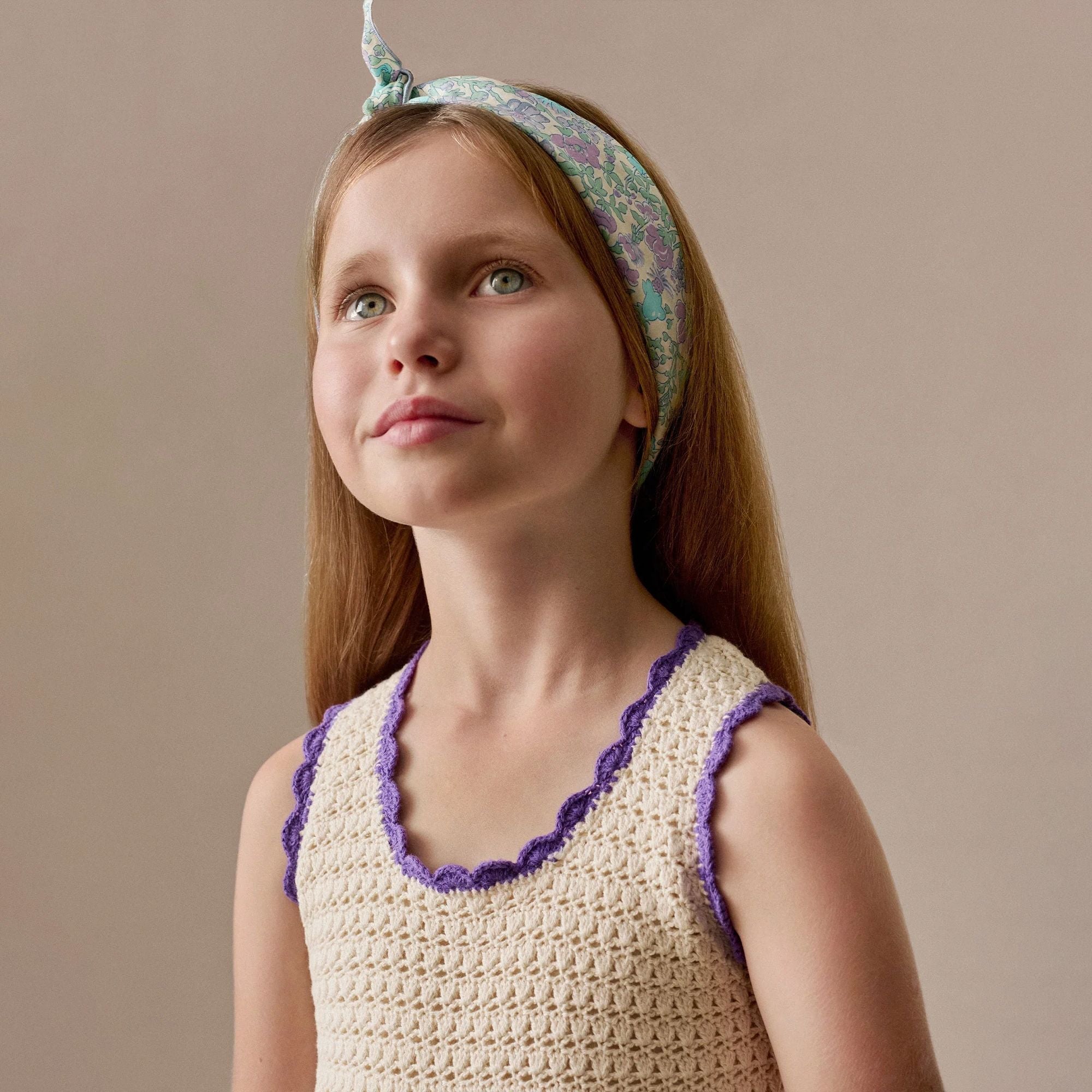 Girls Green Floral Headband