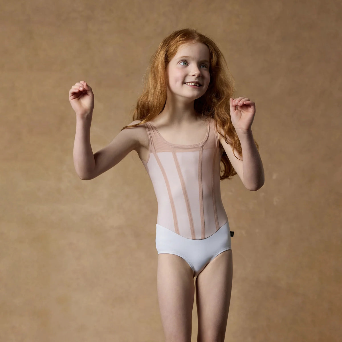 Girls Light Pink Ballet Onesies(SOFIA LEOTARD PRELUDE/FROST NOUGAT)
