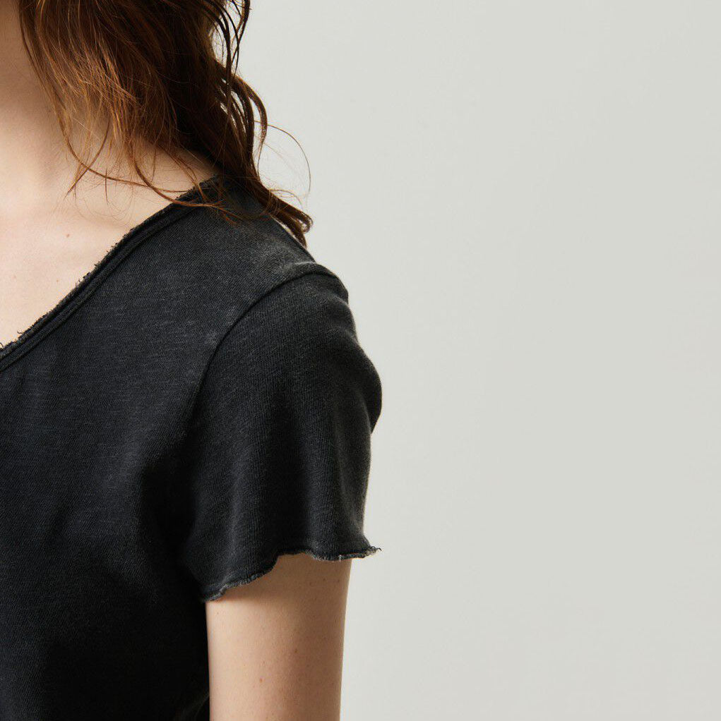 Women Black Cotton T-Shirt