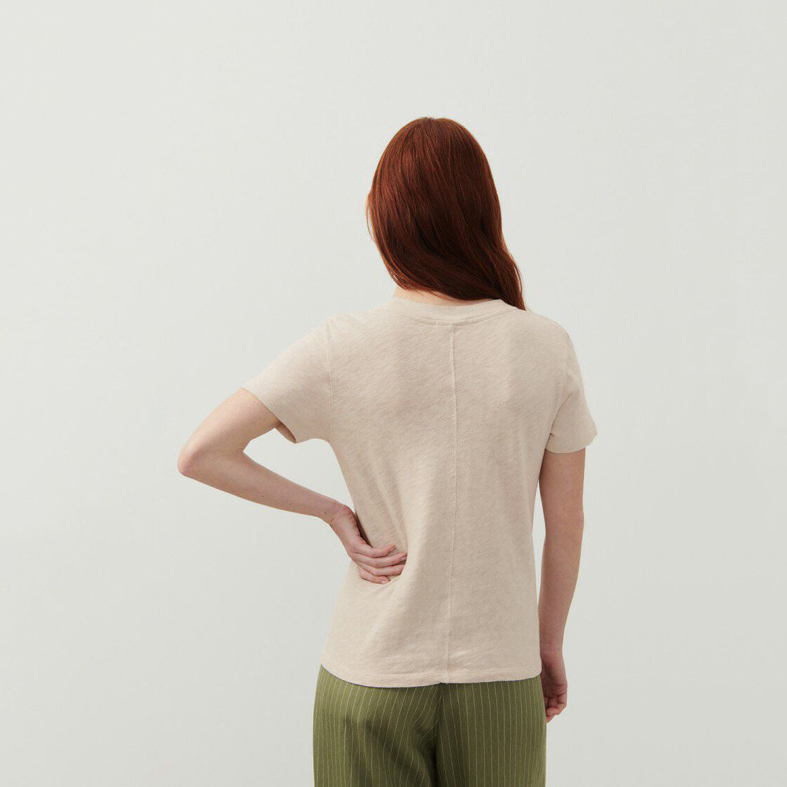 Women Beige Cotton T-Shirt