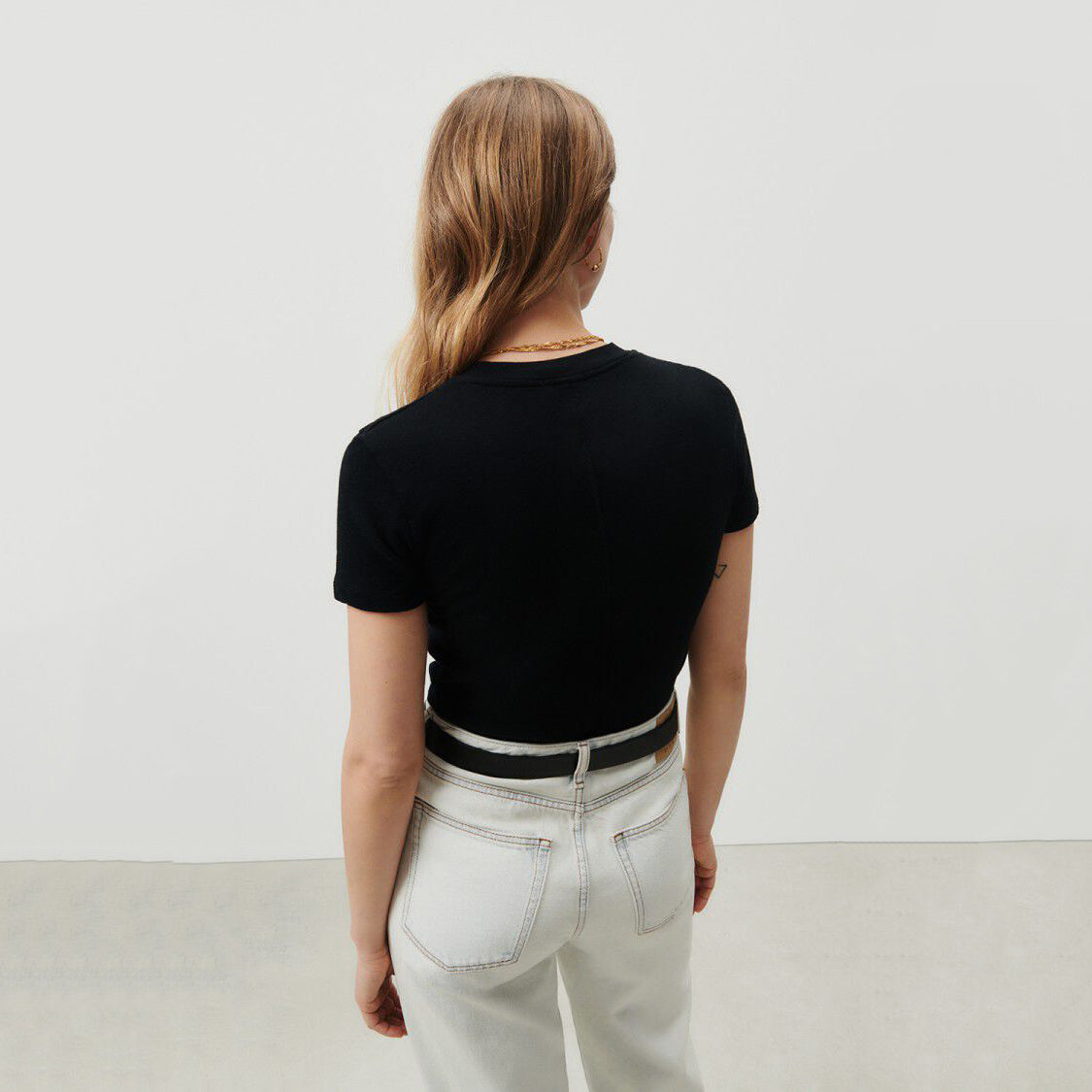 Women Black Cotton T-Shirt