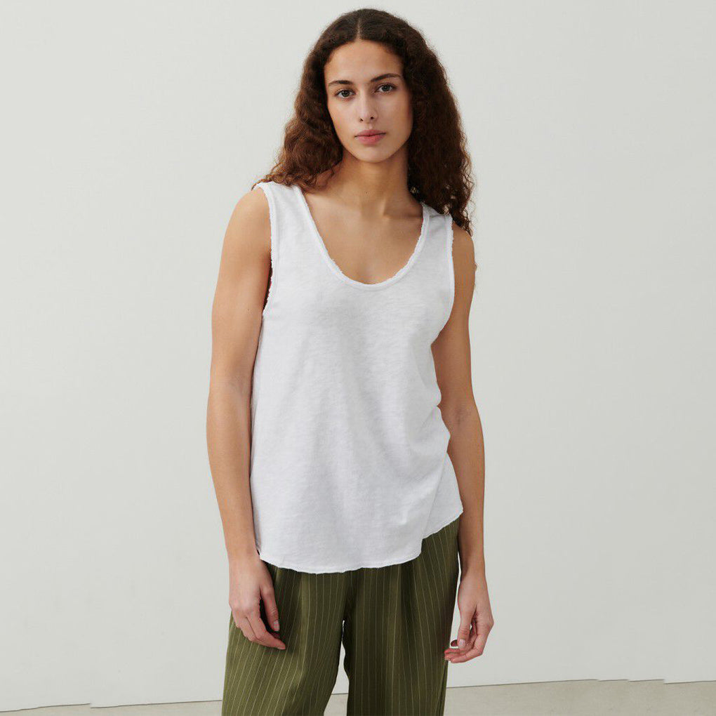 Women White Cotton Vest