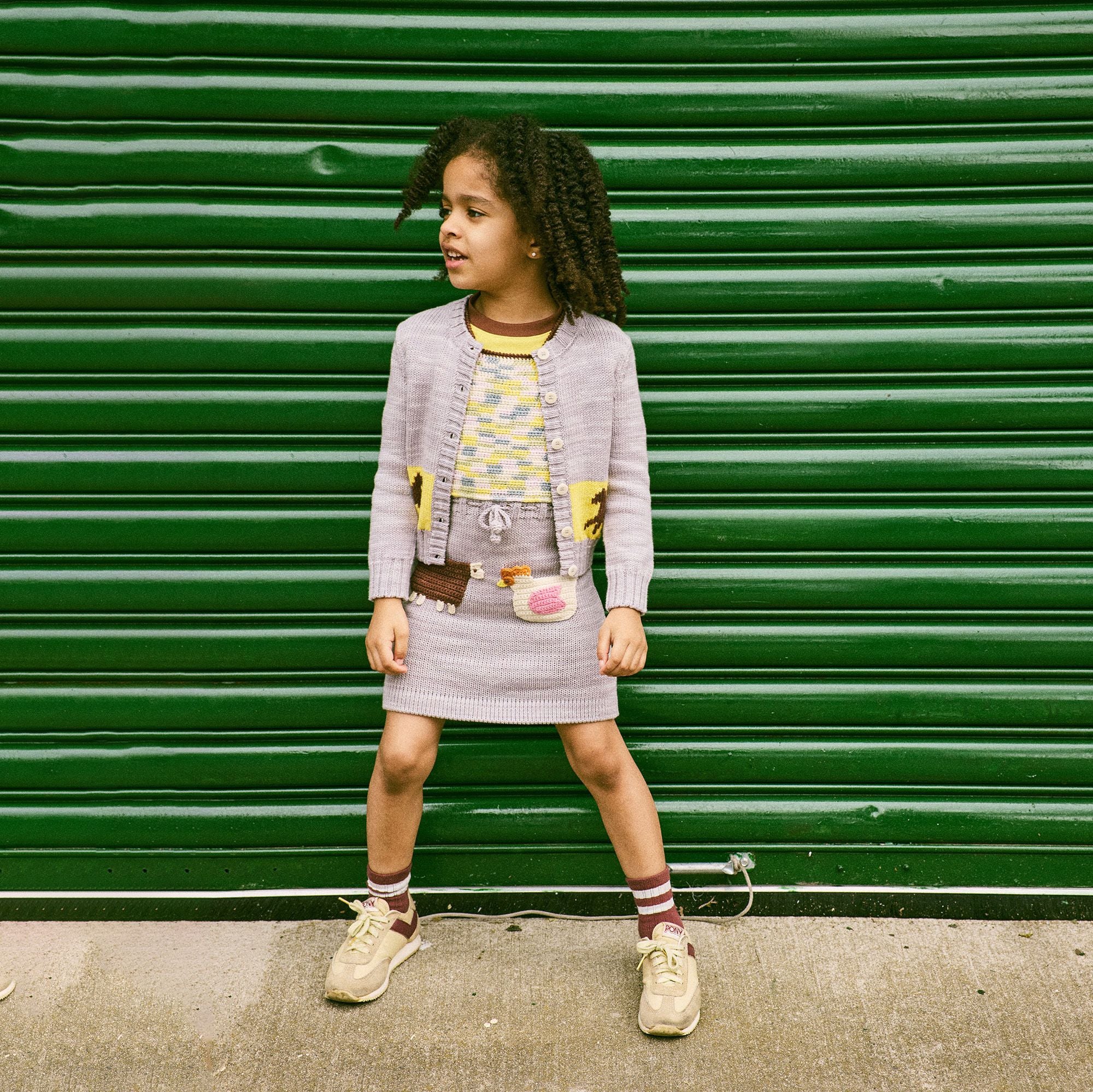 Girls Mist Purple Cotton Knit Dress
