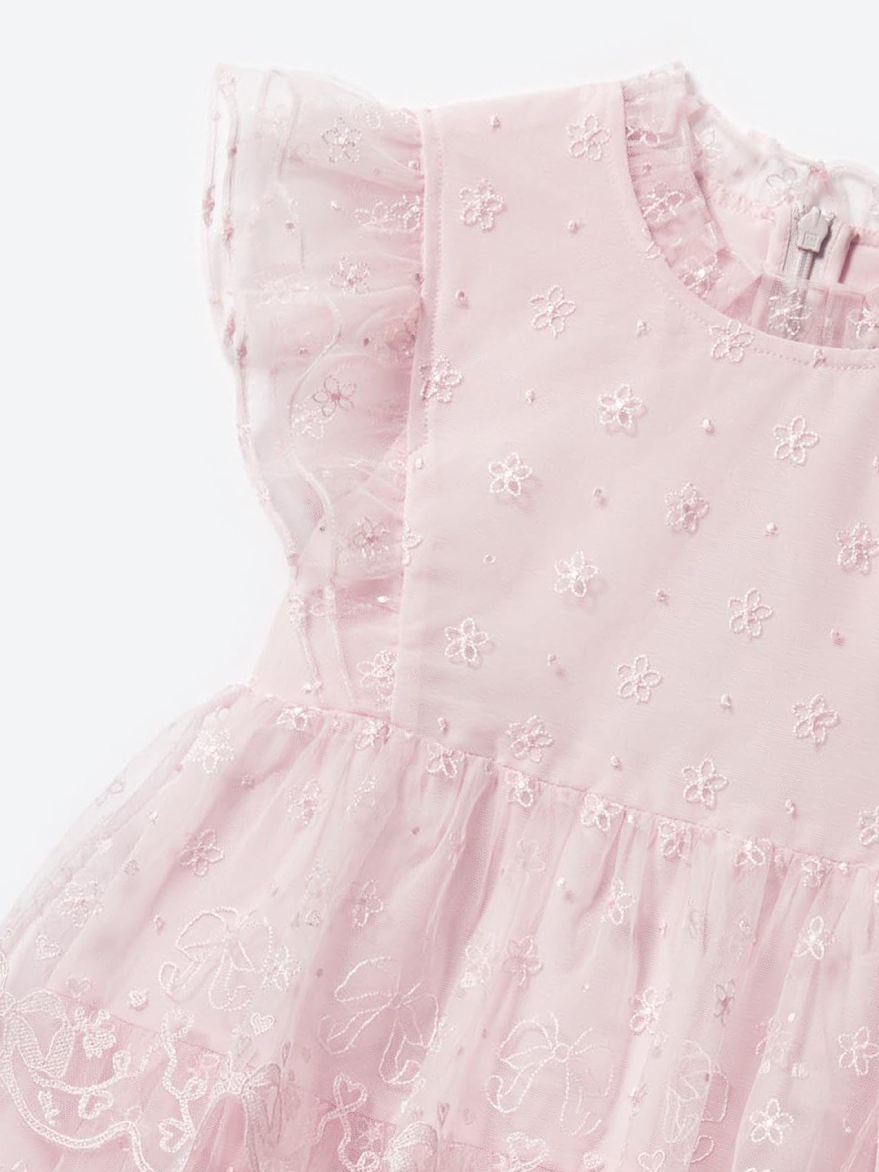 Self Portrait Girls Tulle Dress in Pink