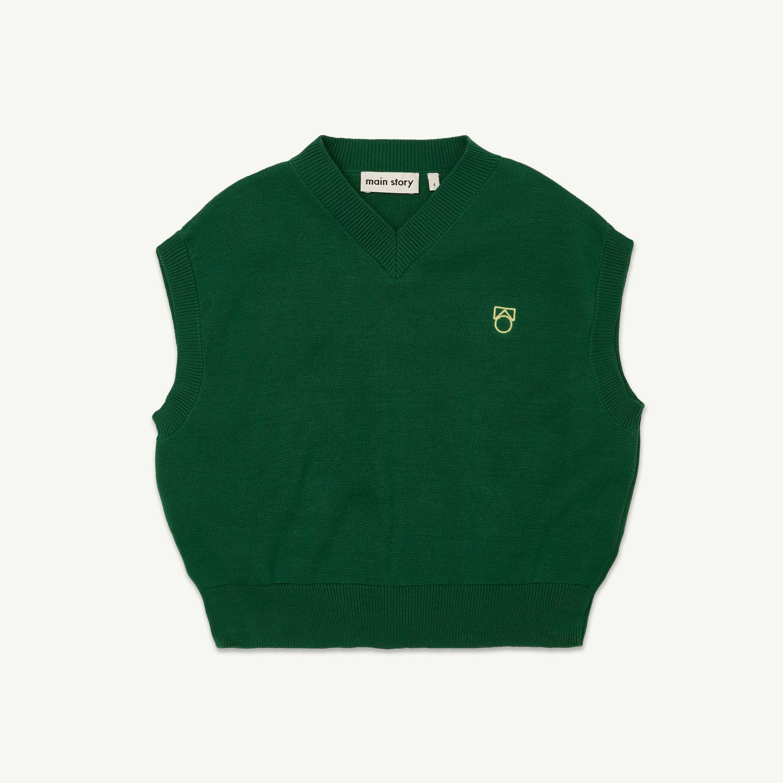 Boys & Girls Green Cotton Knit Vest