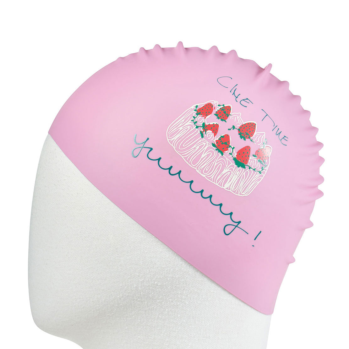 Adult Pink Cake Silicone Swim Cap