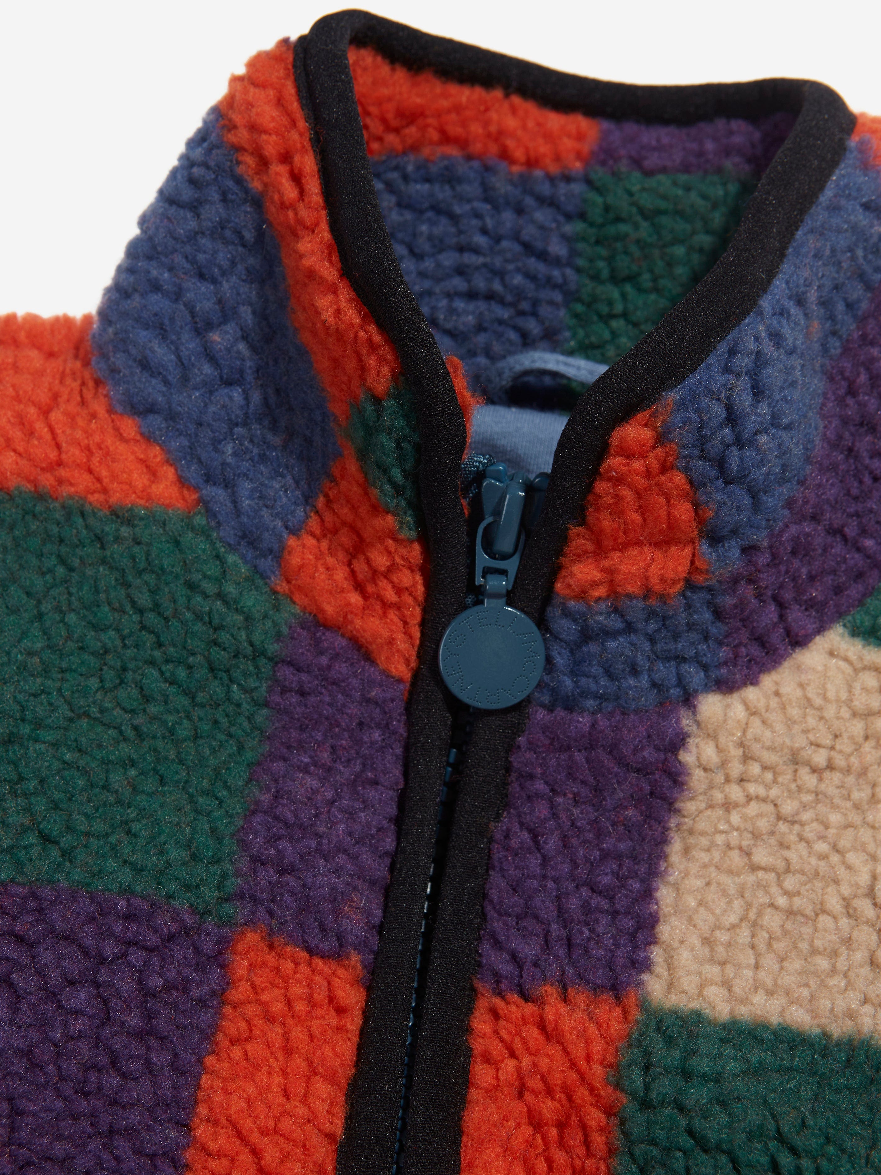 Stella McCartney Boys Faux Shearling Jacket in Multicolour
