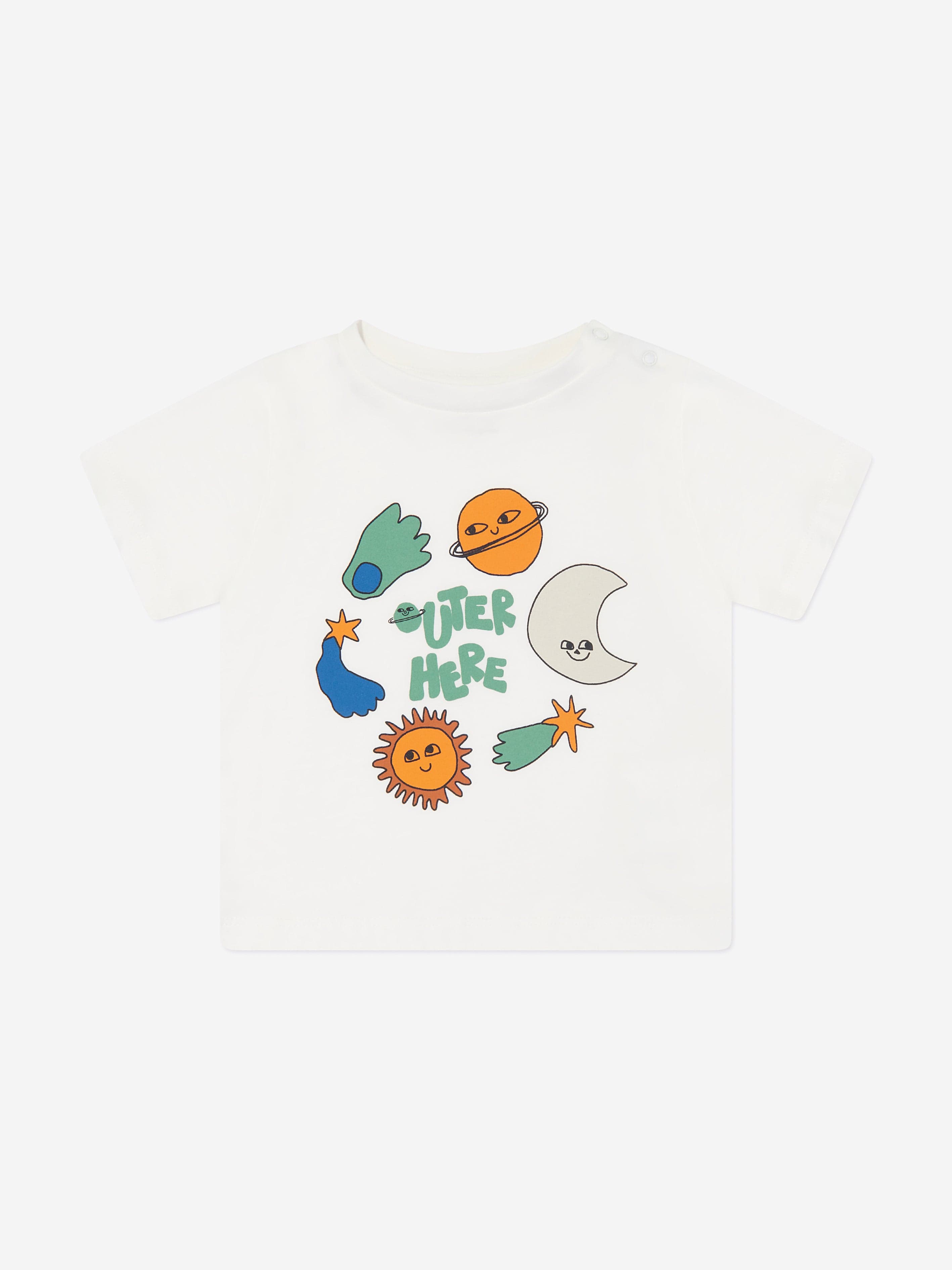 Stella McCartney Baby Boys Outer Here T-Shirt in Ivory