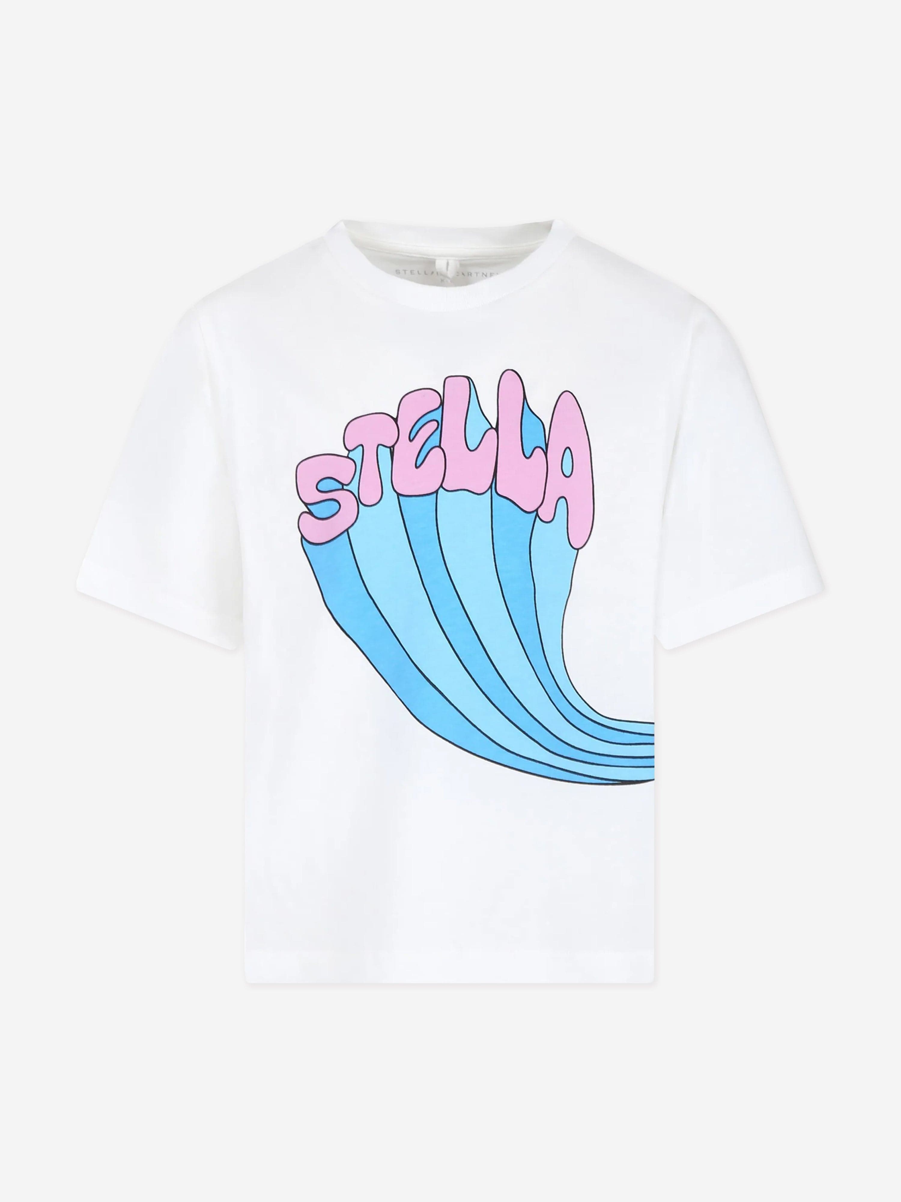 Stella McCartney Girls Logo Print T-Shirt in Ivory