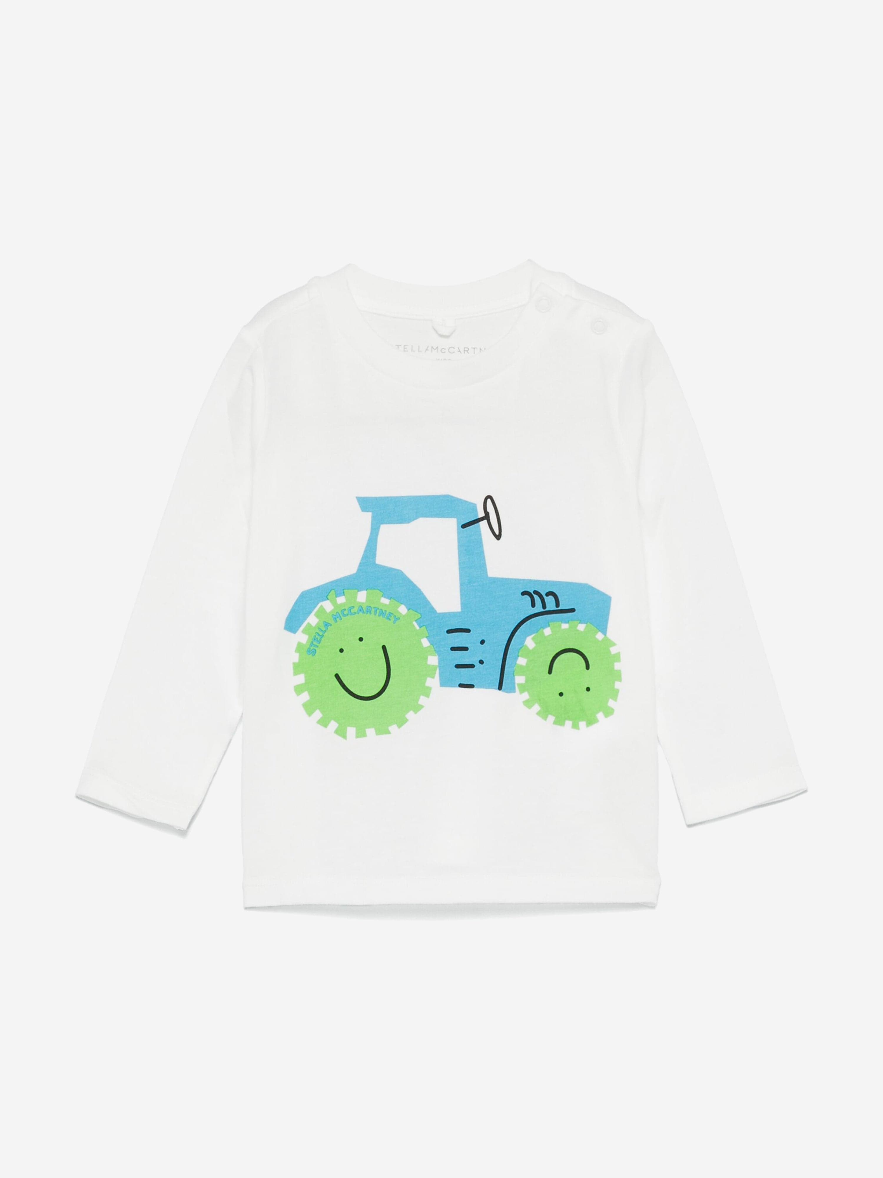 Stella McCartney Baby Boys Tractor T-Shirt in Ivory