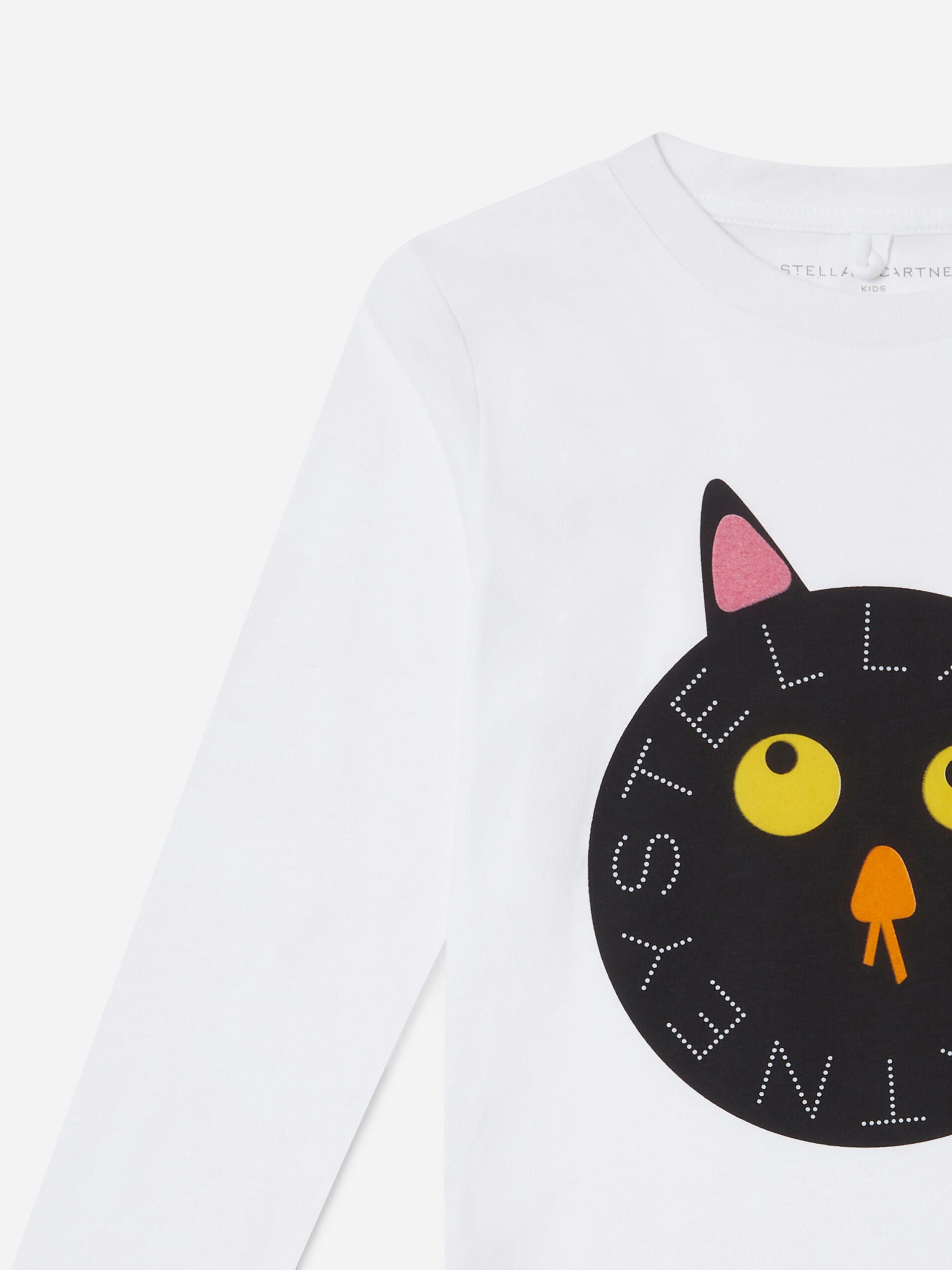 Stella McCartney Girls Cat Logo T-Shirt in White