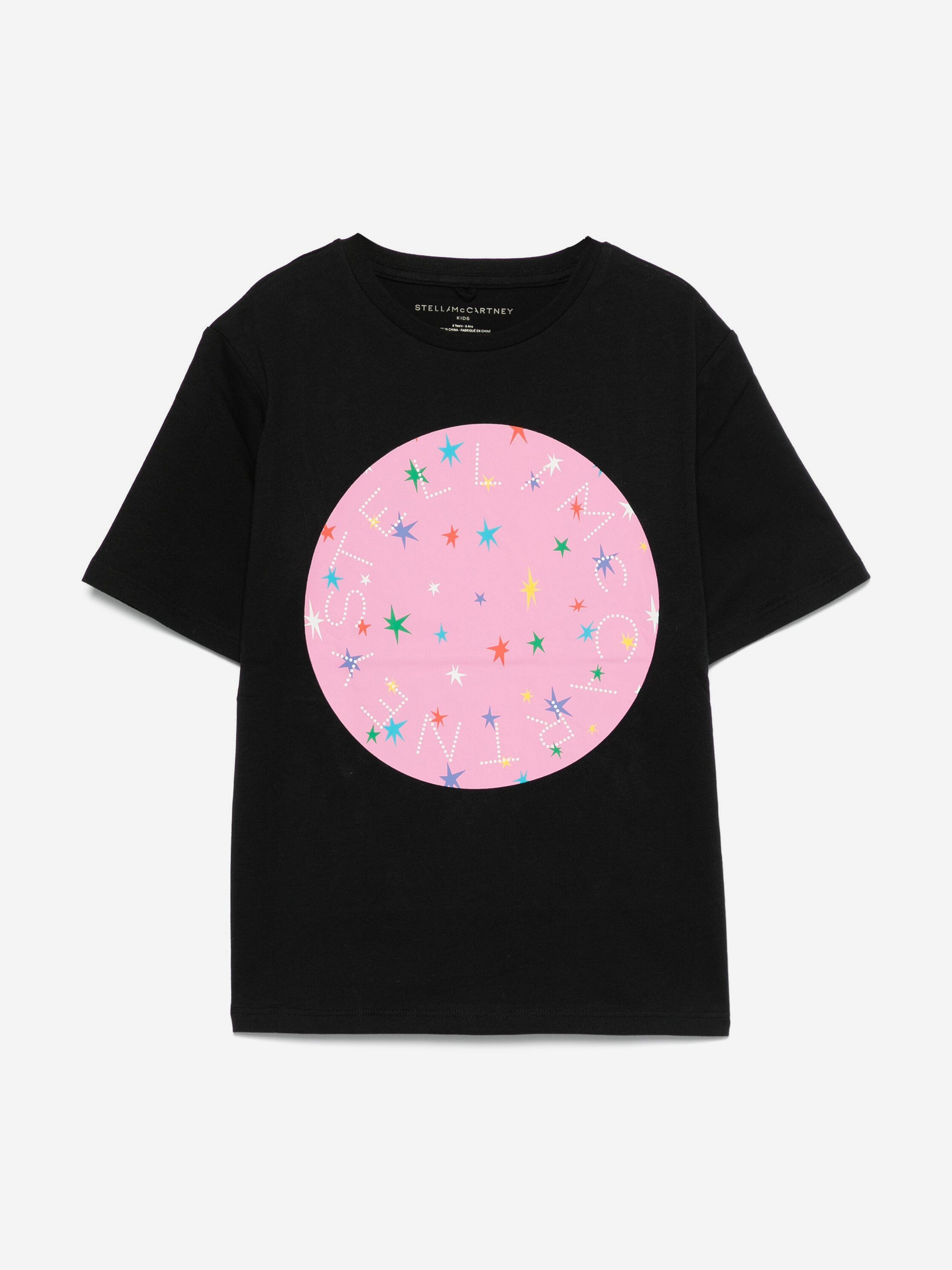 Stella McCartney Girls Logo Print T-Shirt in Black