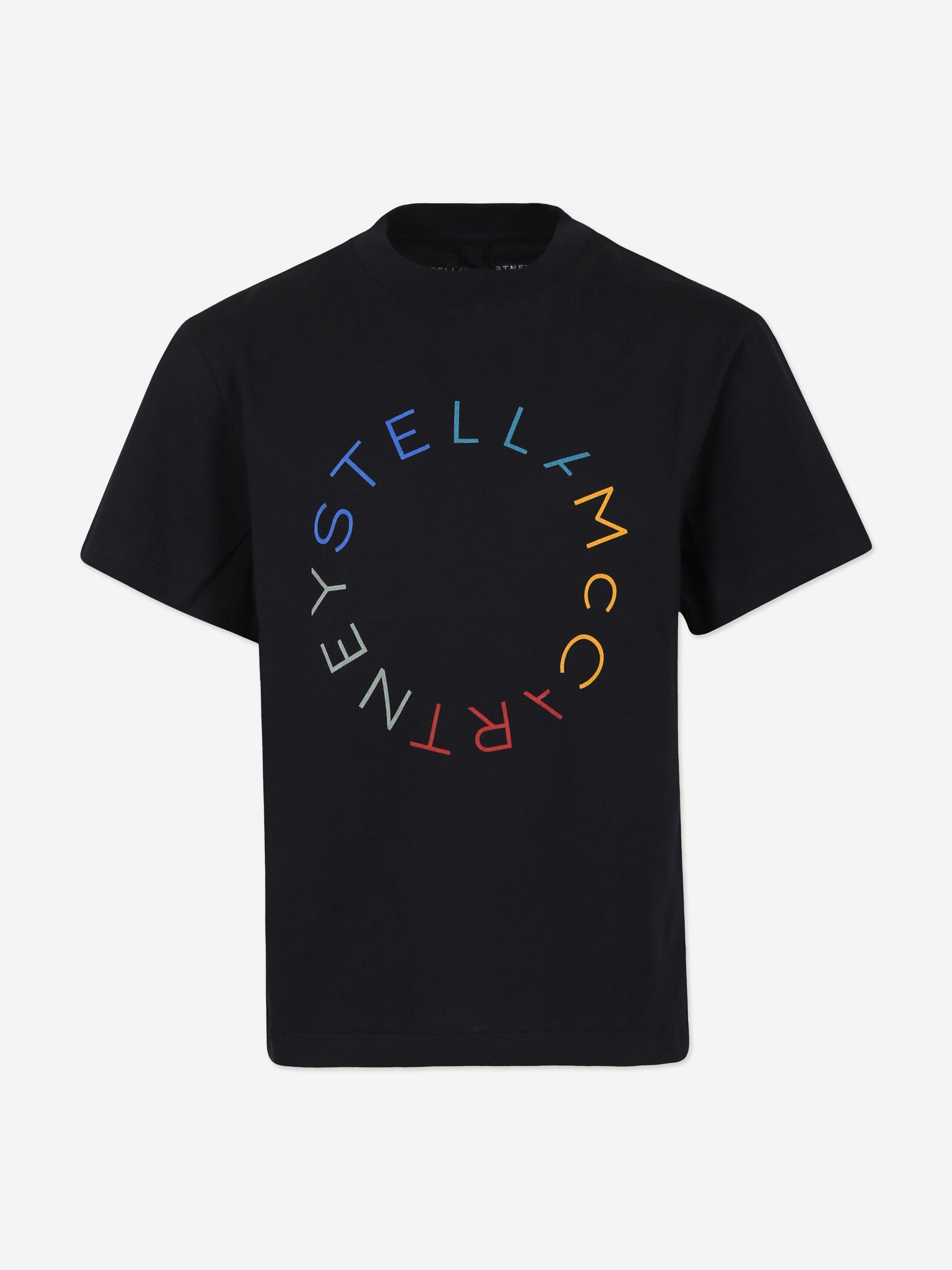 Stella McCartney Boys Circle Logo T-Shirt in Black