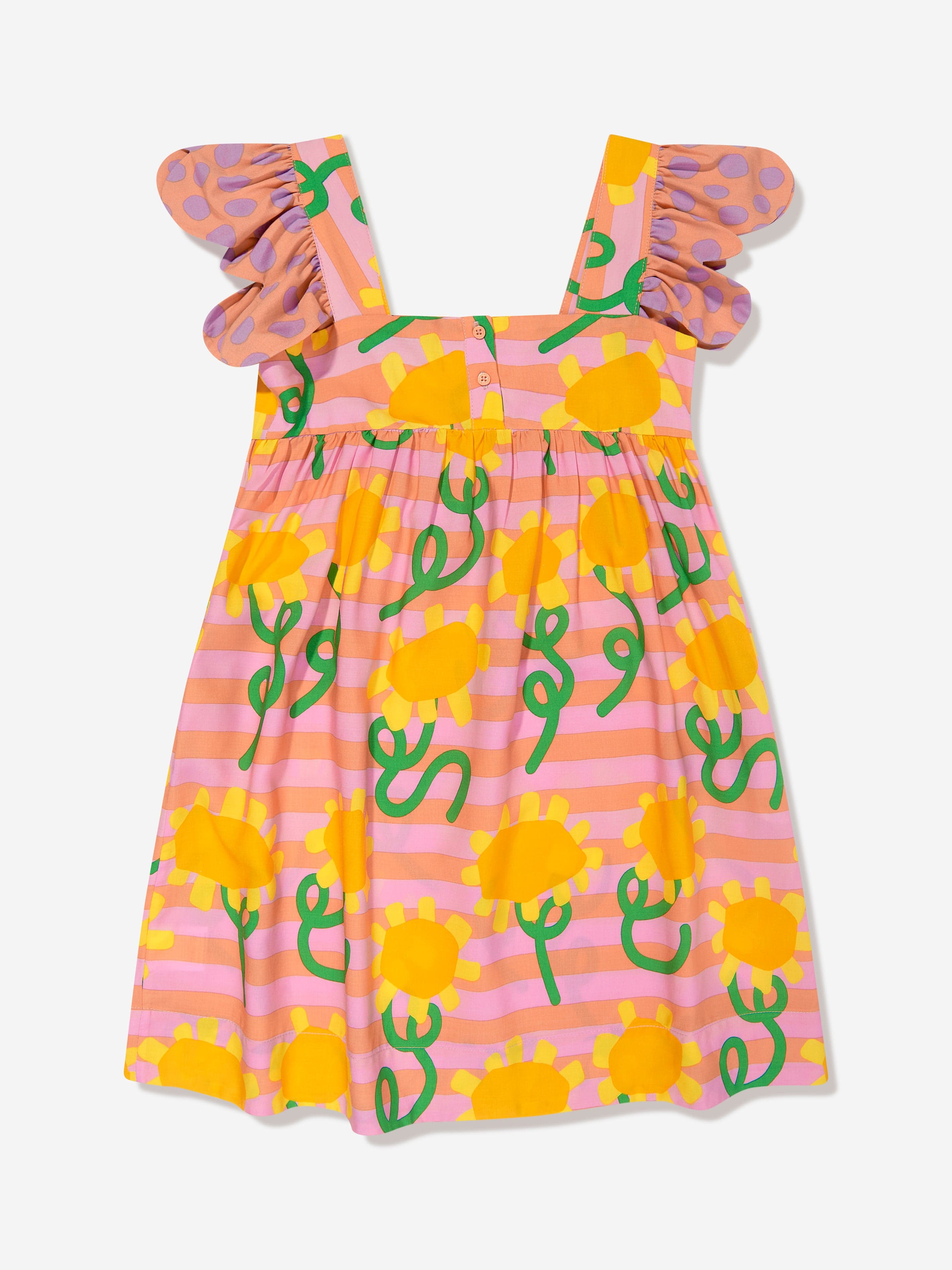Stella McCartney Girls Striped Flower Dress in Multicolour