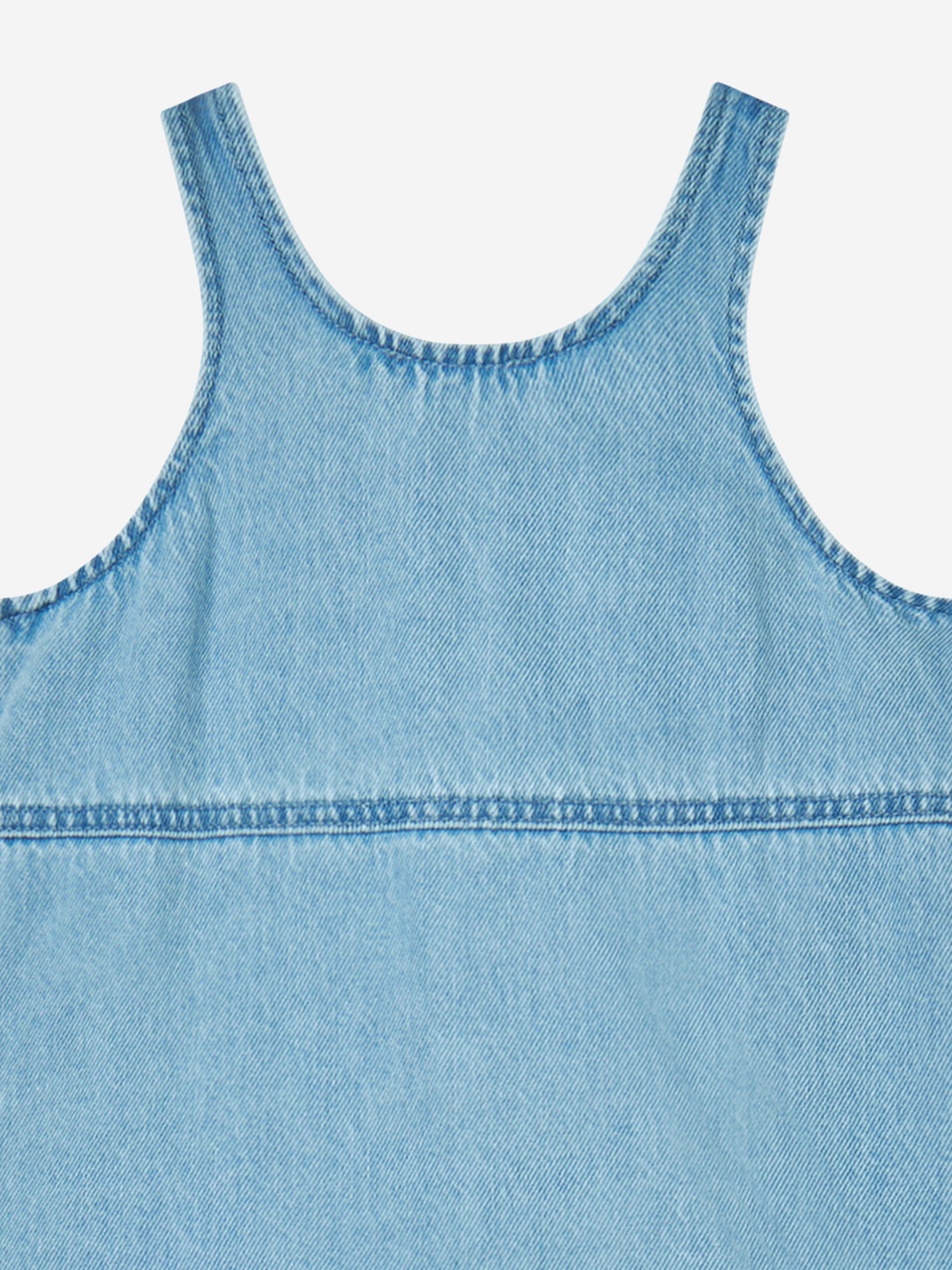 Girls Chambray Jewelled Dress in Blue