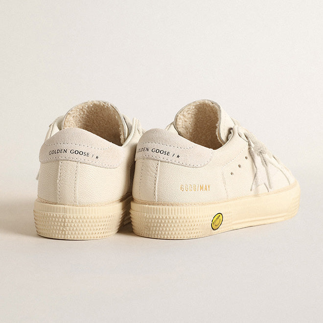Boys & Girls White "MAY" Star Shoes