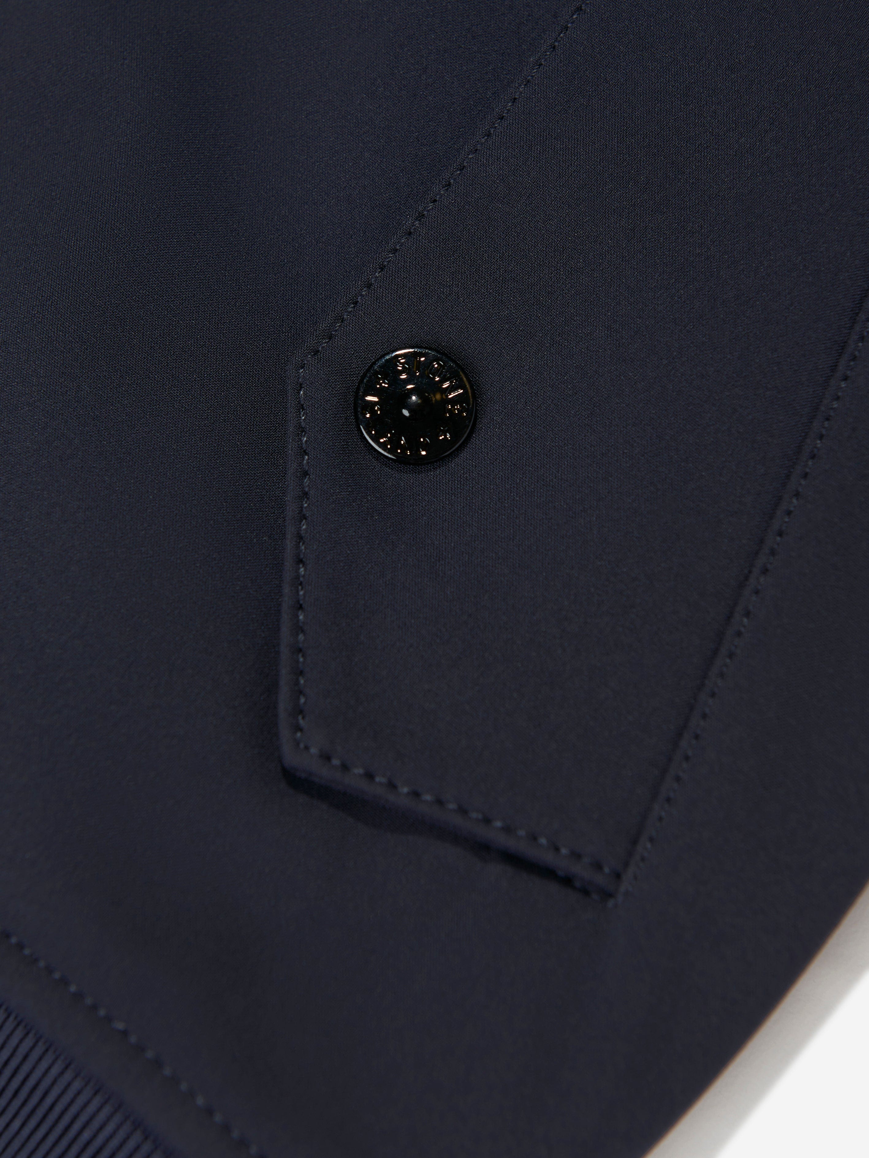 Stone Island Boys Hooded Zip Up Jacket in Navy