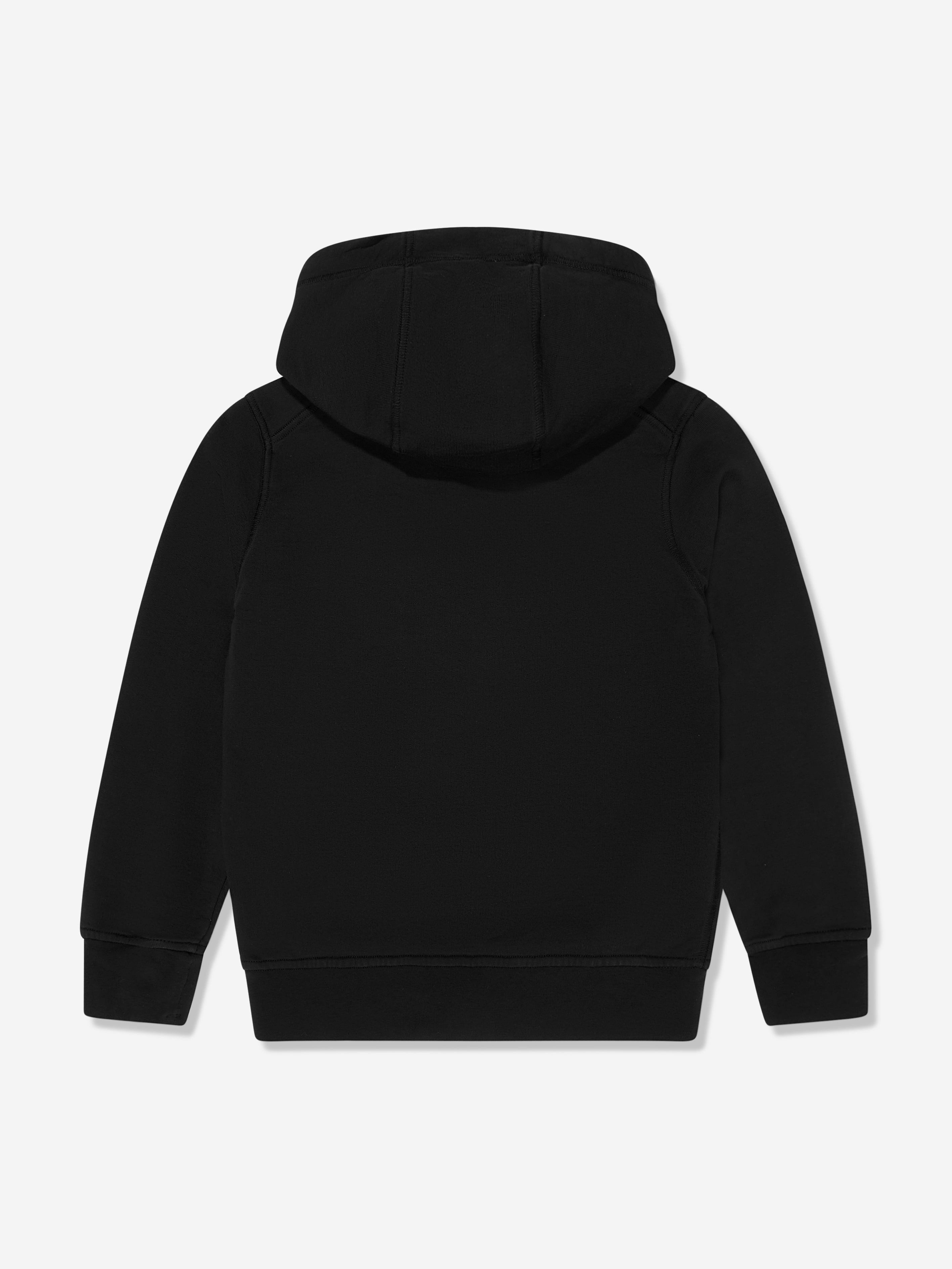 Stone Island Boys Logo Hoodie in Black