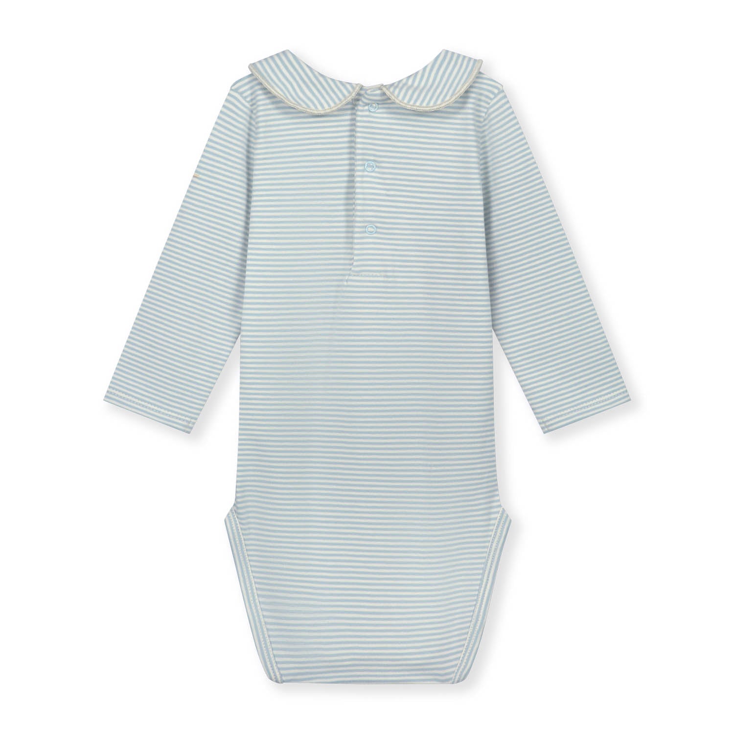 Baby Boys & Girls Sky Blue Stripes Cotton Babysuit