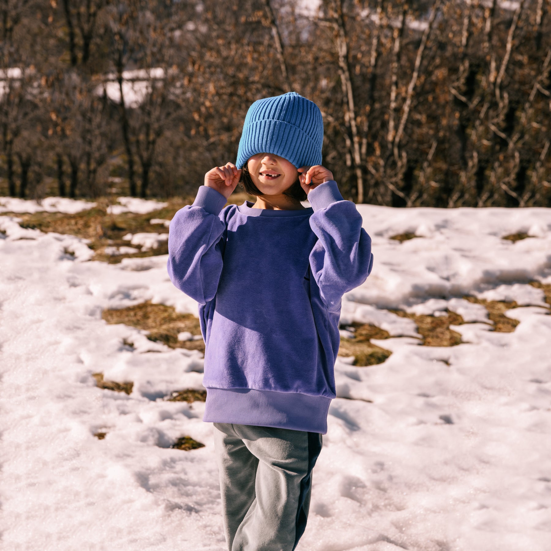 Boys & Girls Purple Velvet Sweatshirt
