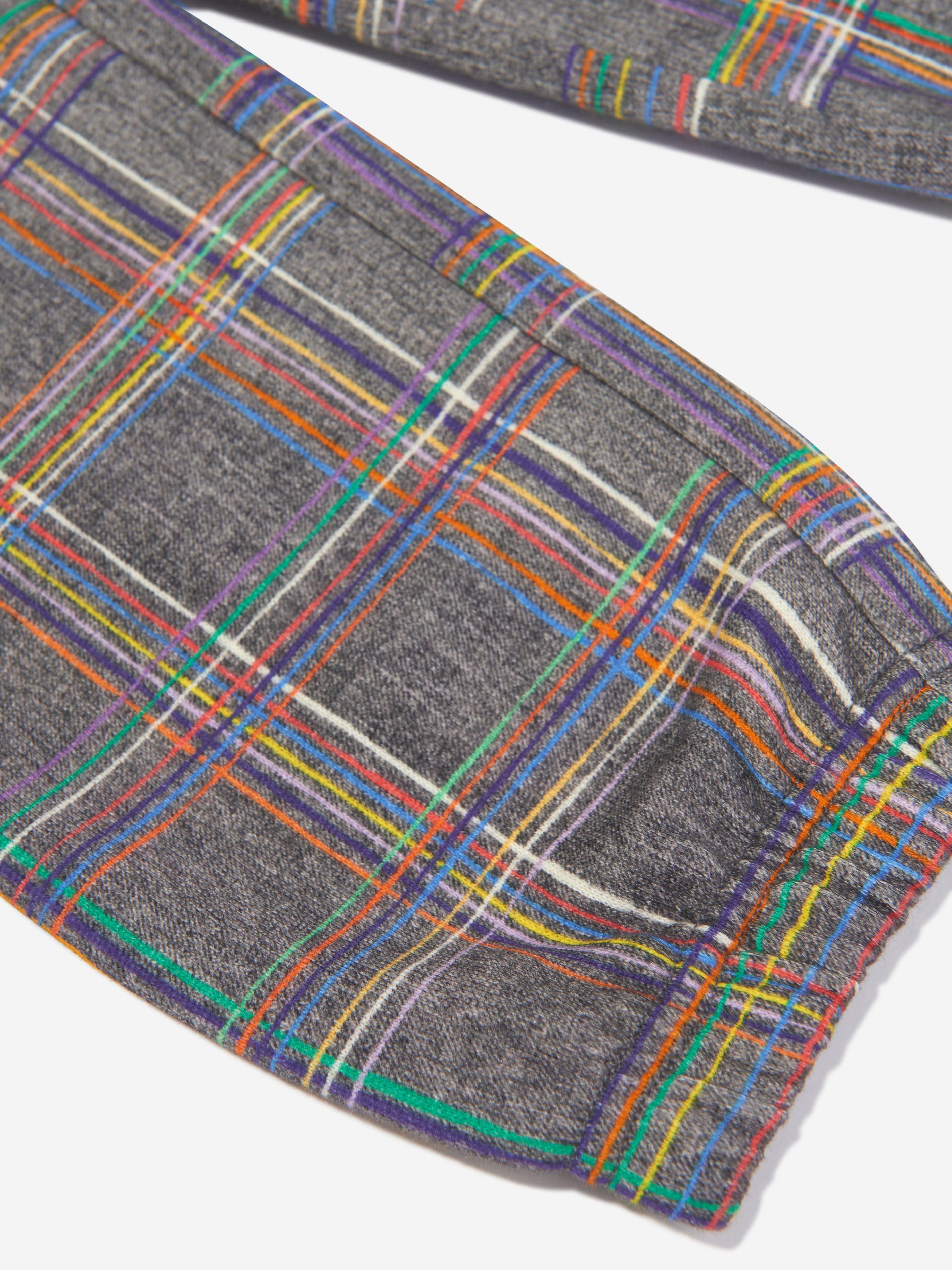 The Bonnie Mob Kids Tartan Joggers in Grey