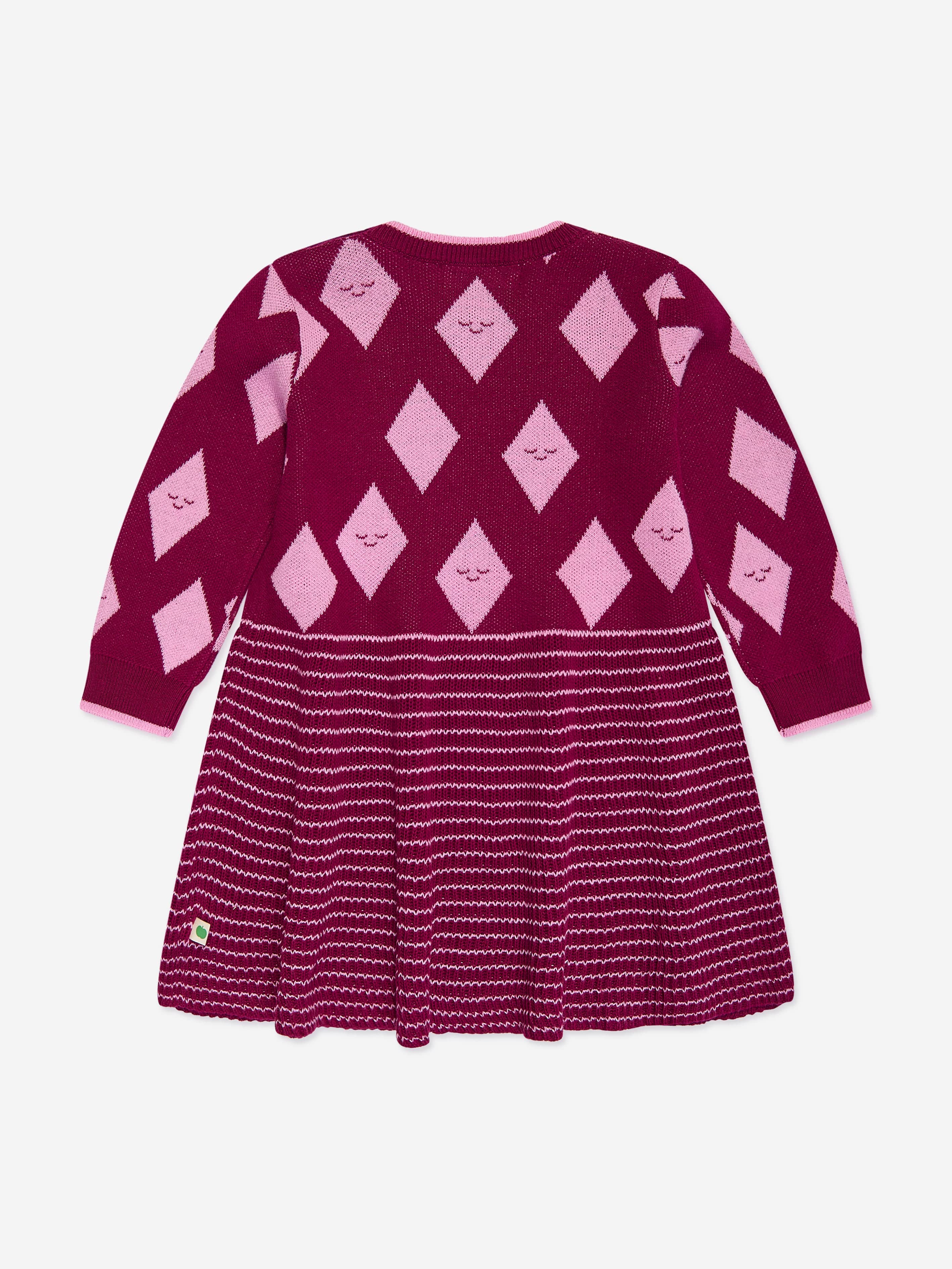 Girls Auburn Diamond Knit Dress in Purple