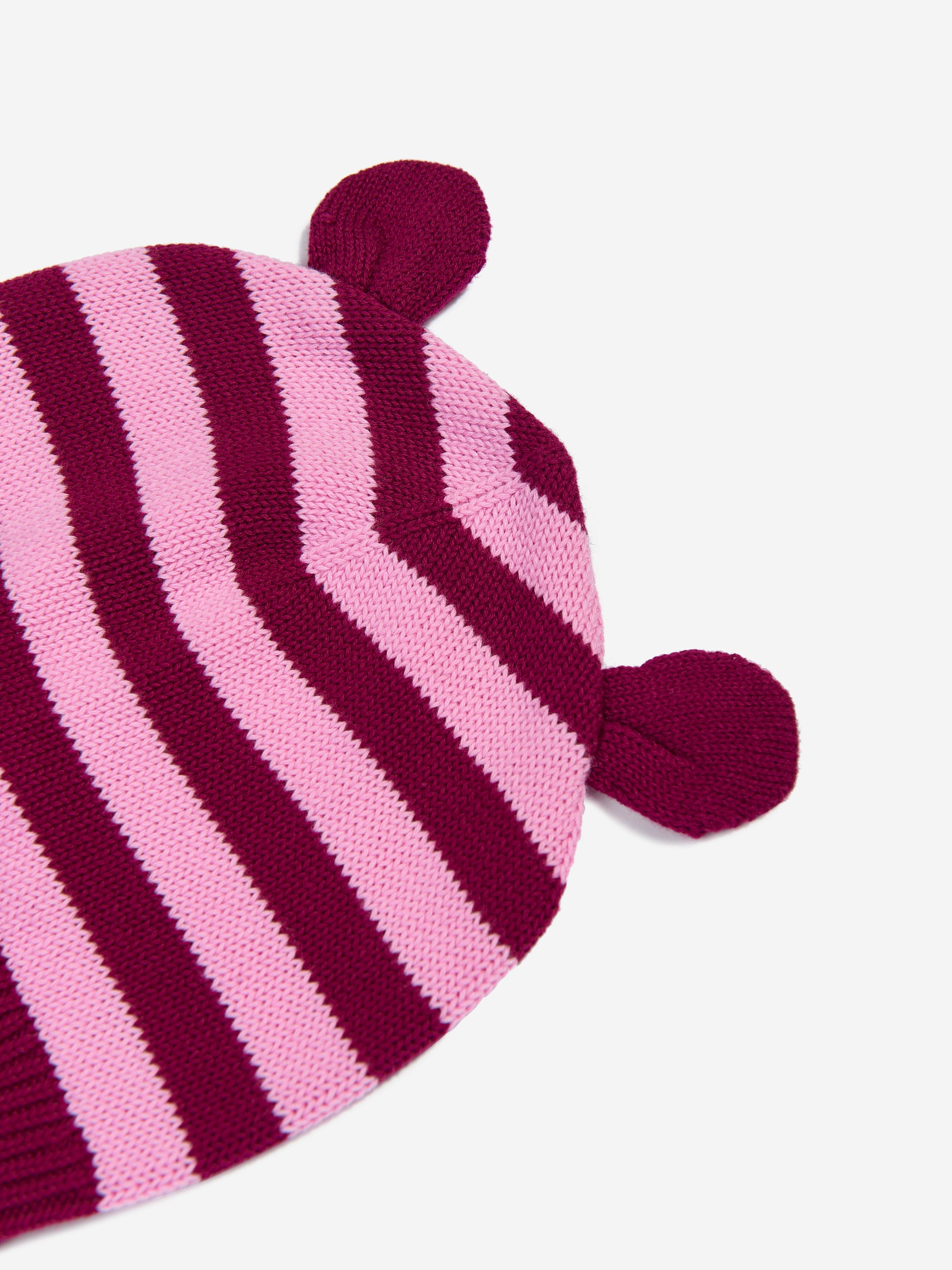 Baby Girls Damson Knit Hat With Ears in Purple