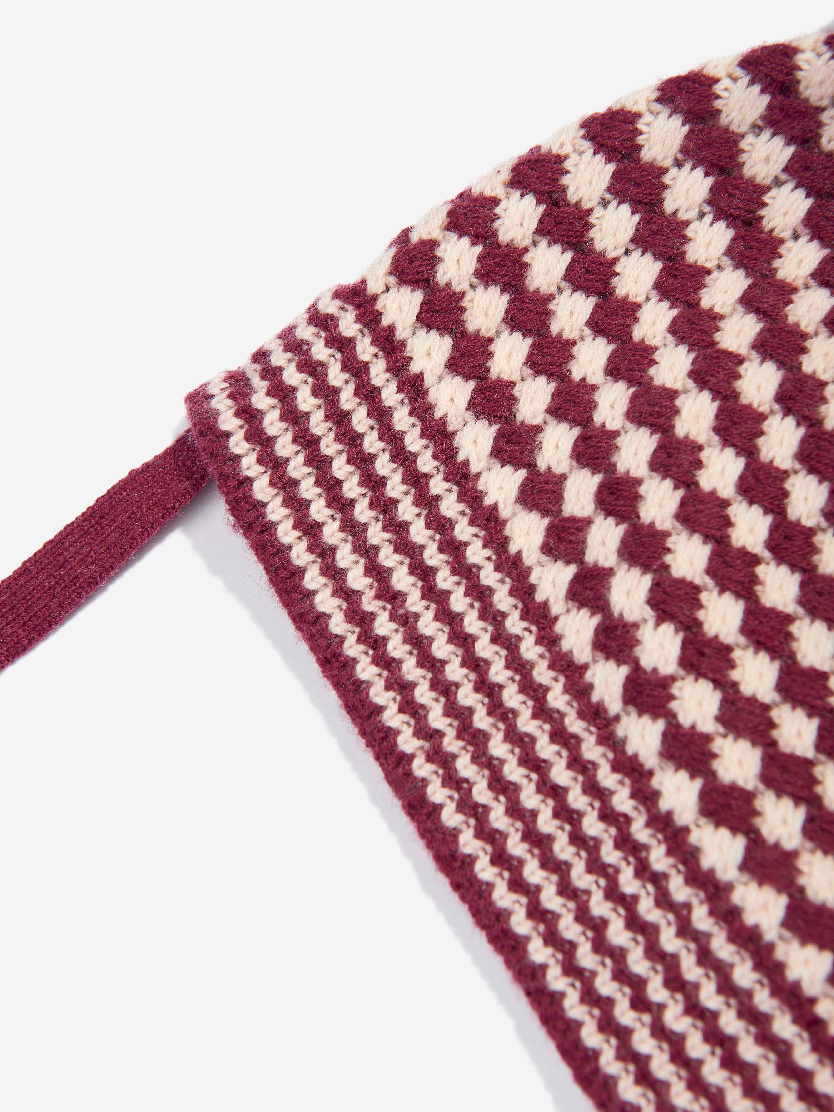 Baby Girls Hazel Chunky Checker Hat in Berry