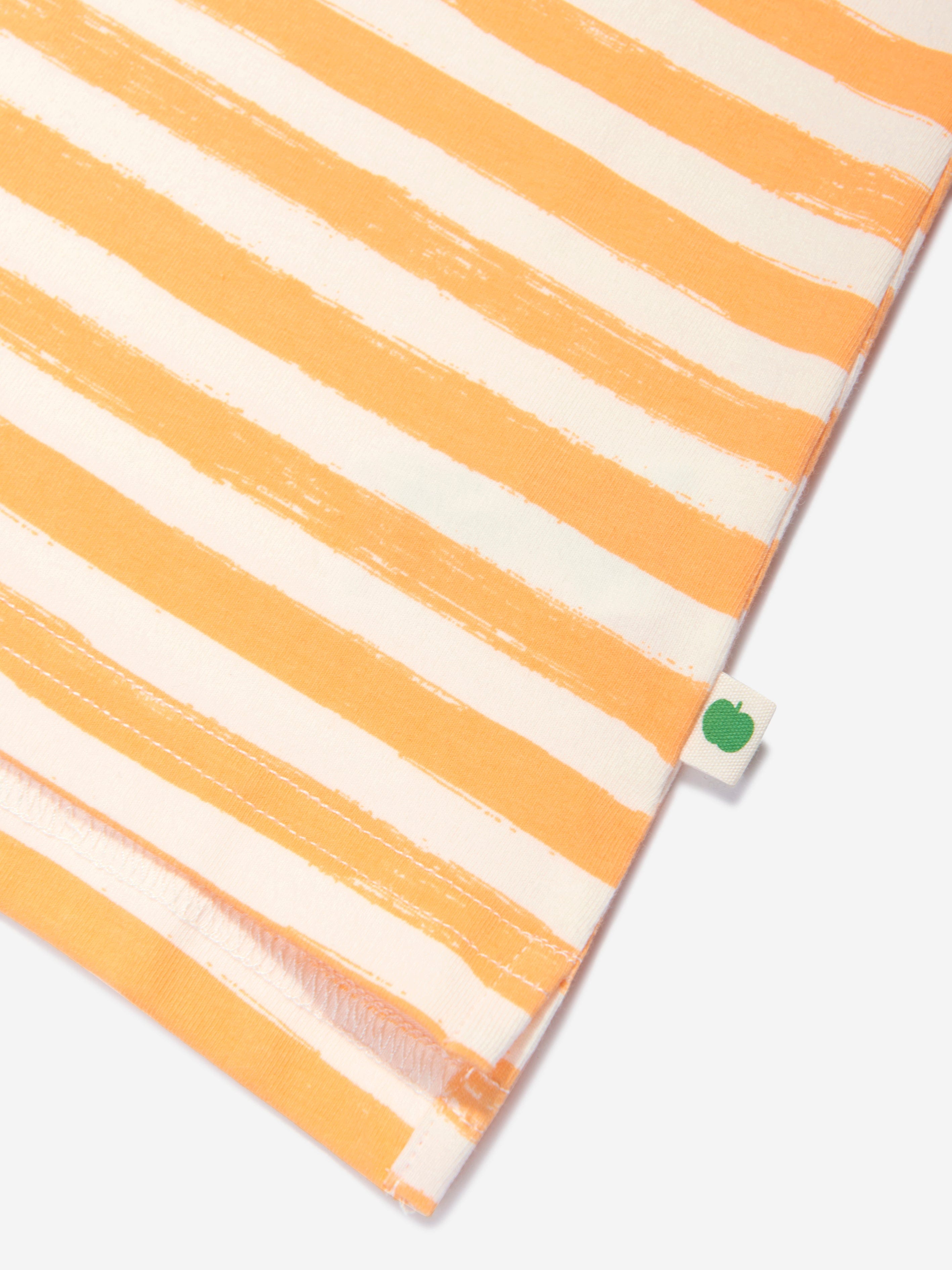 The Bonnie Mob Kids Cruz Striped T-Shirt in Orange