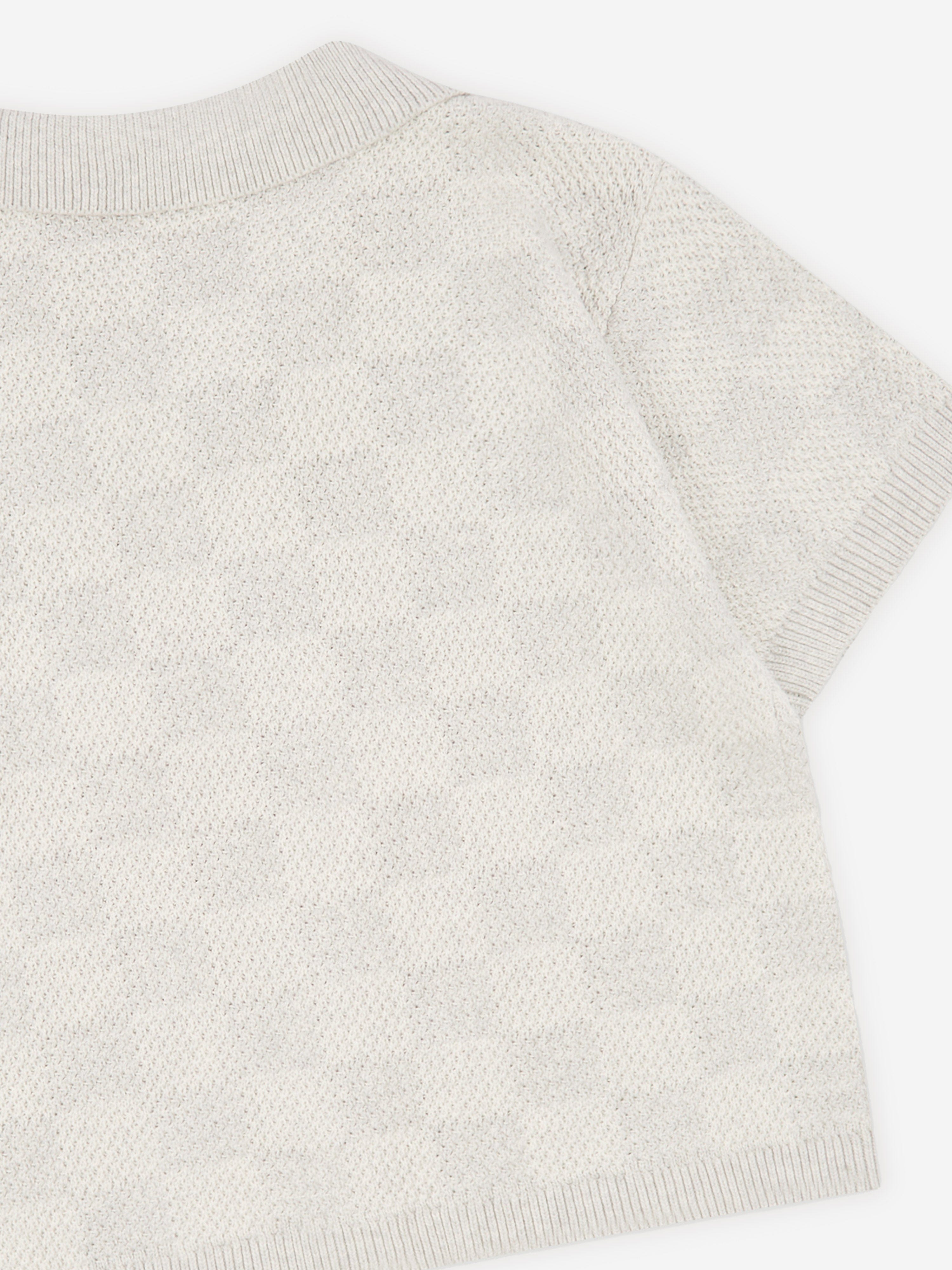 The Couture Club Kids Knitted Checkerboard Shirt in Grey